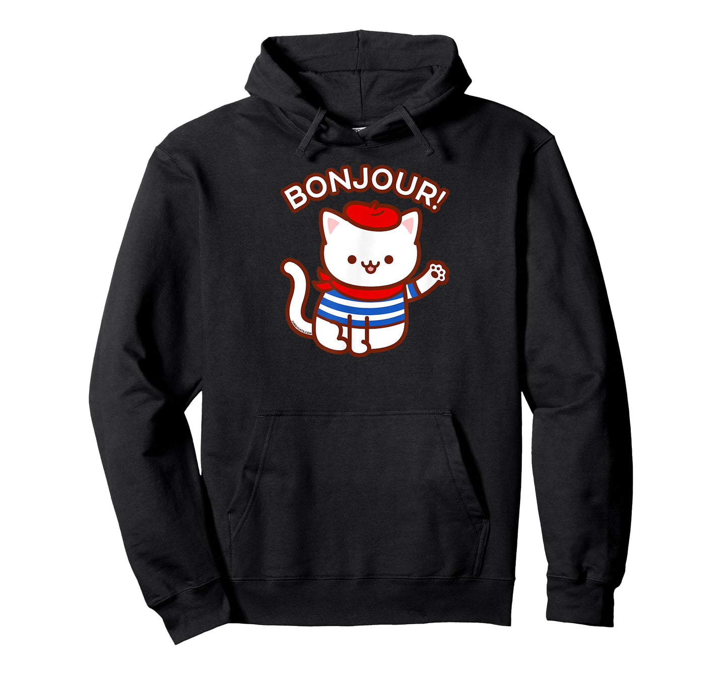 BONJOUR! - Cute Funny French Cat Saying Hello T-Shirt