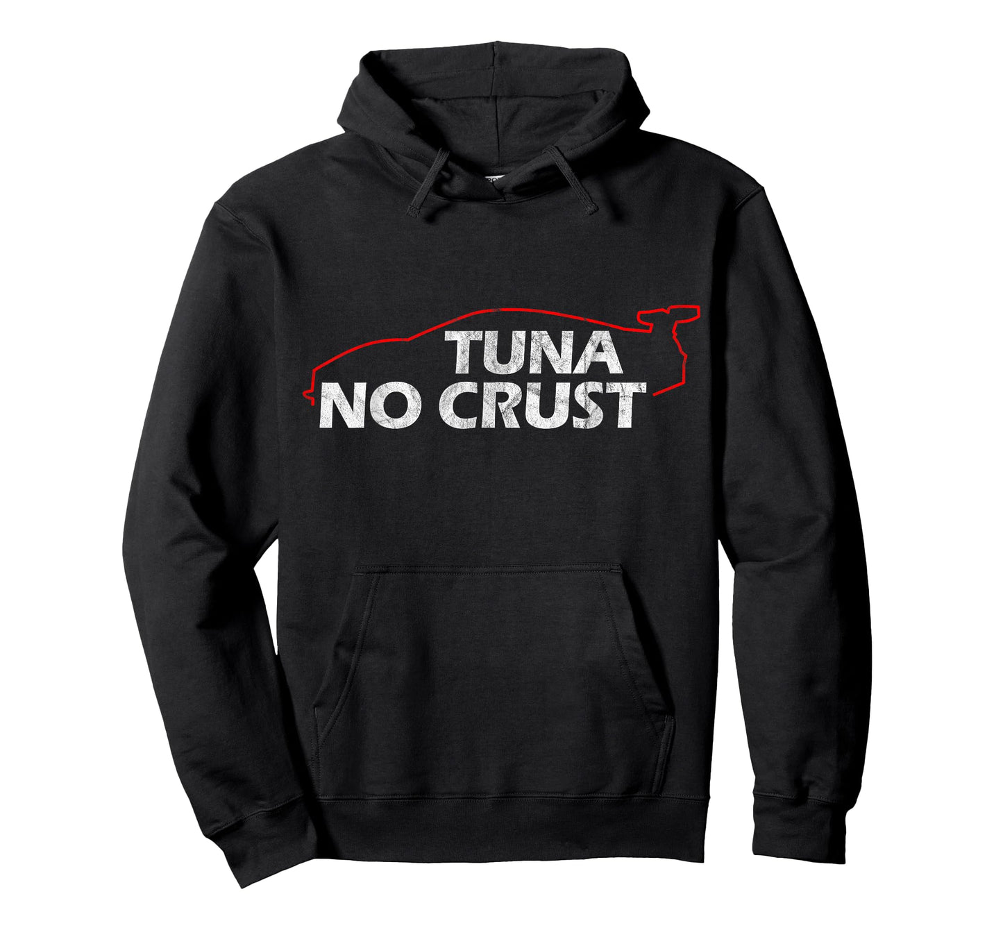 Tuna Lovers Collection T-Shirt - Tuna No Crust - Cool for Tuna Lovers - Black - Short Sleeve - Classic Fit - Unisex-Adults - Small