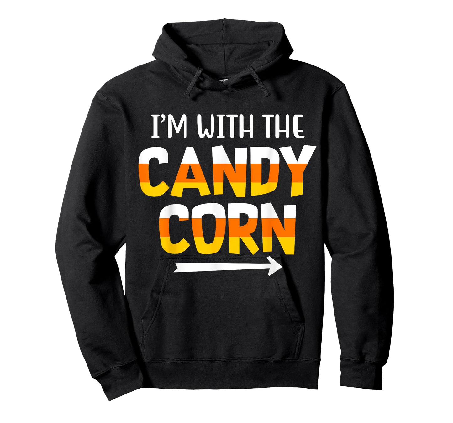 Funny I'm With Candy Corn Halloween matching Couples T-Shirt