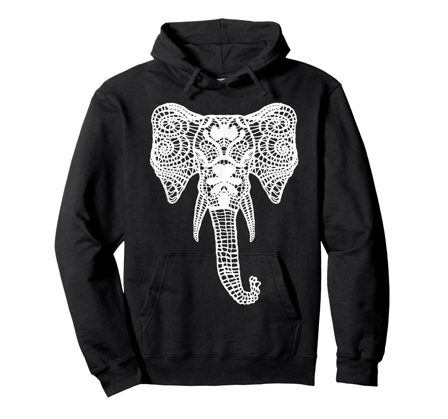 Elephant Design Elegant white Lace Elephant Head T-Shirt