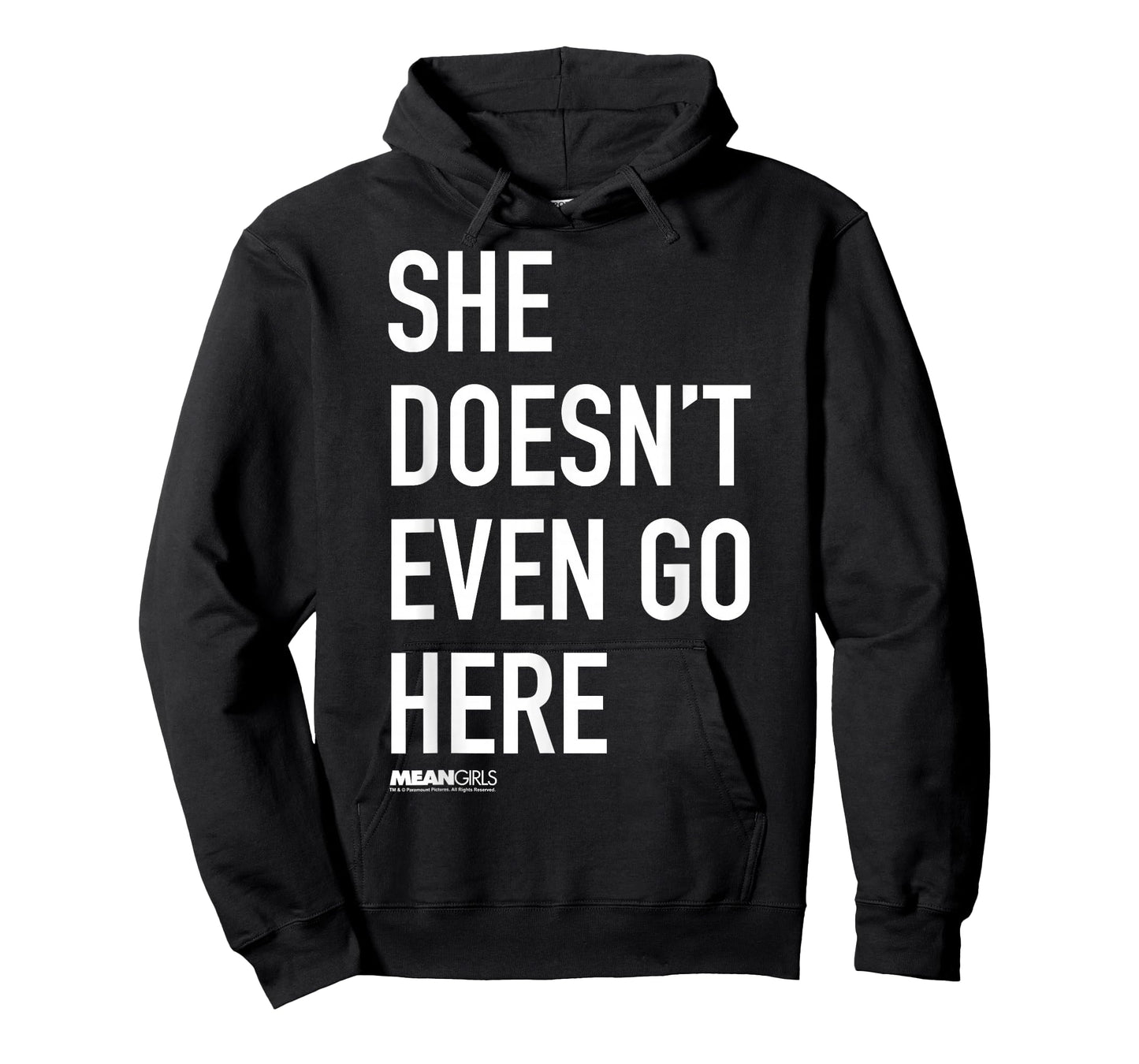 Mean Girls She Doesn't Even Go Here Text T-Shirt
