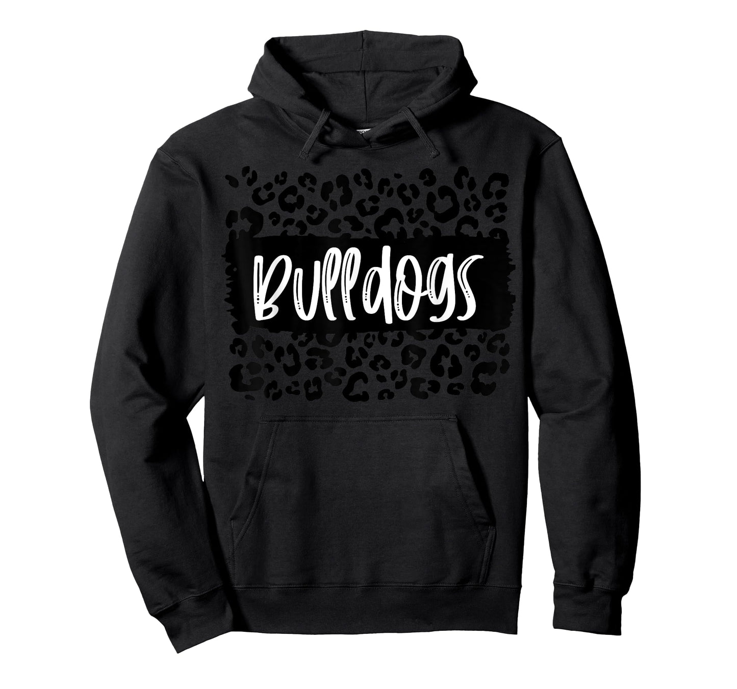 Bulldogs Team Mascot School Spirit Game Night Leopard Print T-Shirt
