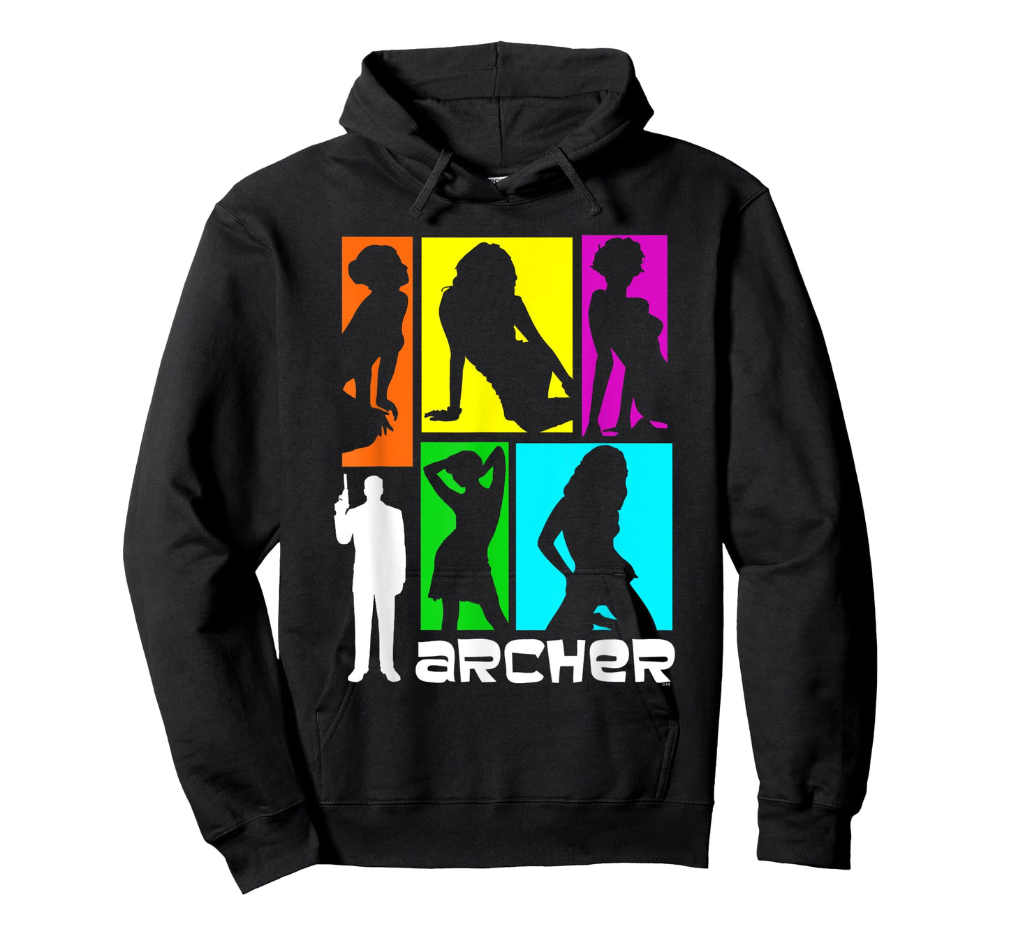 Archer Colorful Retro Silhouettes 60's Inspired Cartoon T-Shirt