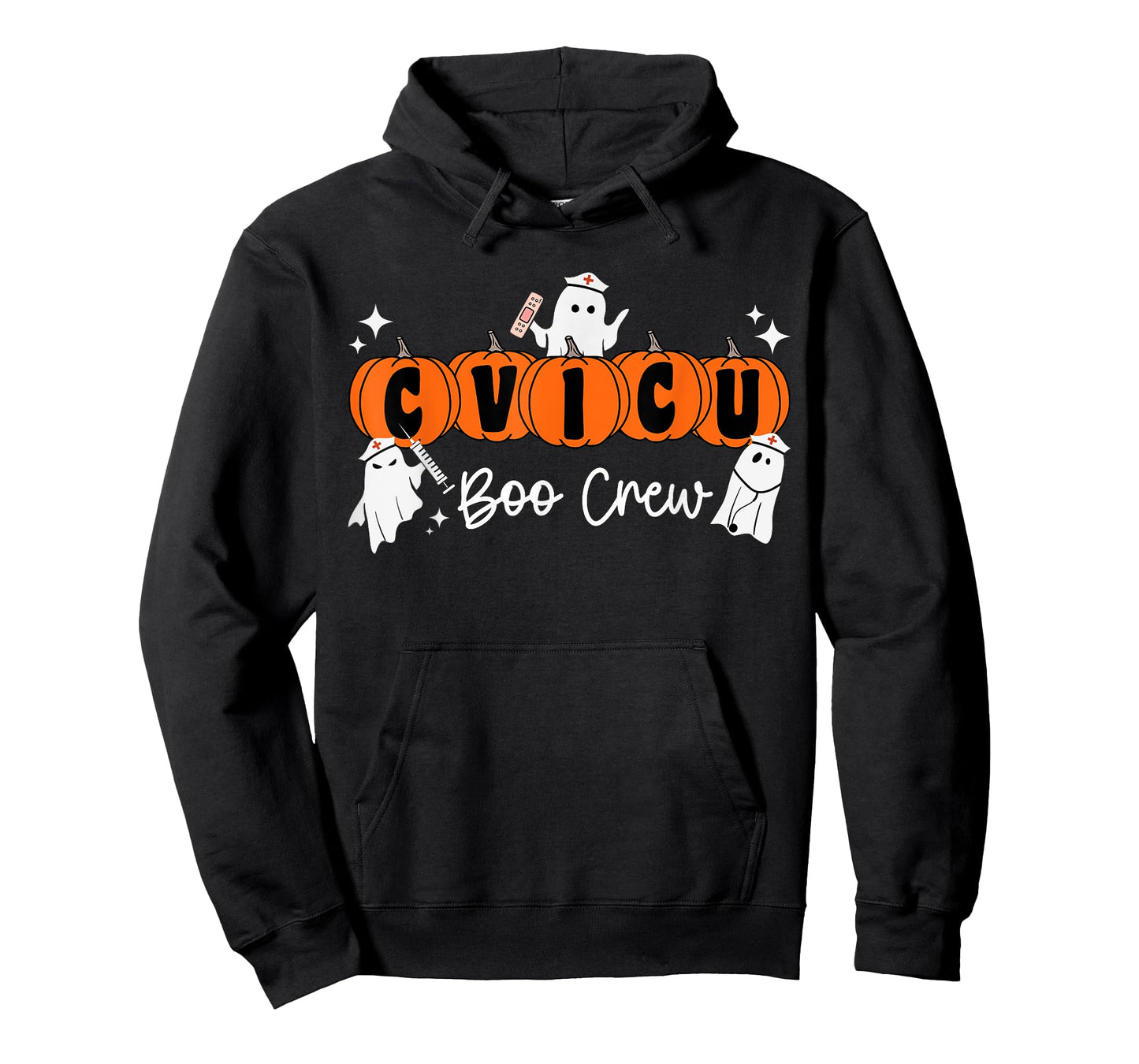 CVICU Boo Crew Ghost Pumpkin Costume CVICU Nurse Halloween T-Shirt