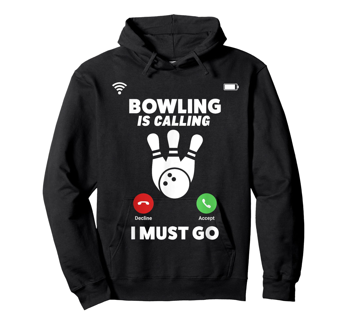 Bowling Is Calling I Must Go Funny Phone Screen Shirt T-Shirt