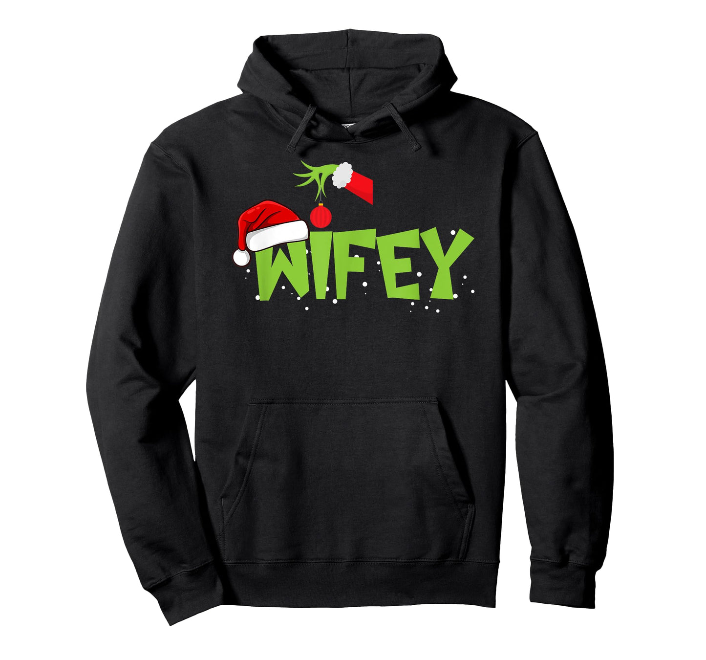Santa Hat Wife Family Matching Christmas Lights Funny T-Shirt