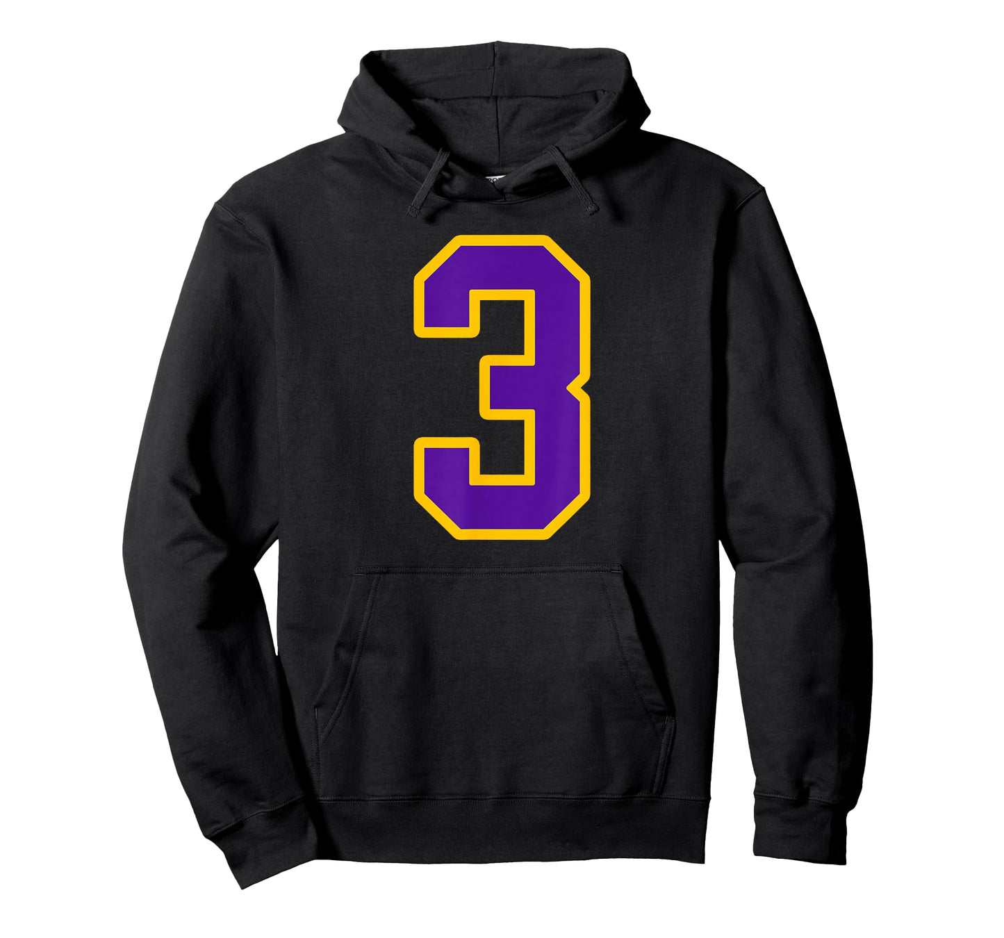 Purple and Gold Number 3 Jersey Player Uniform #3 Fan T-Shirt