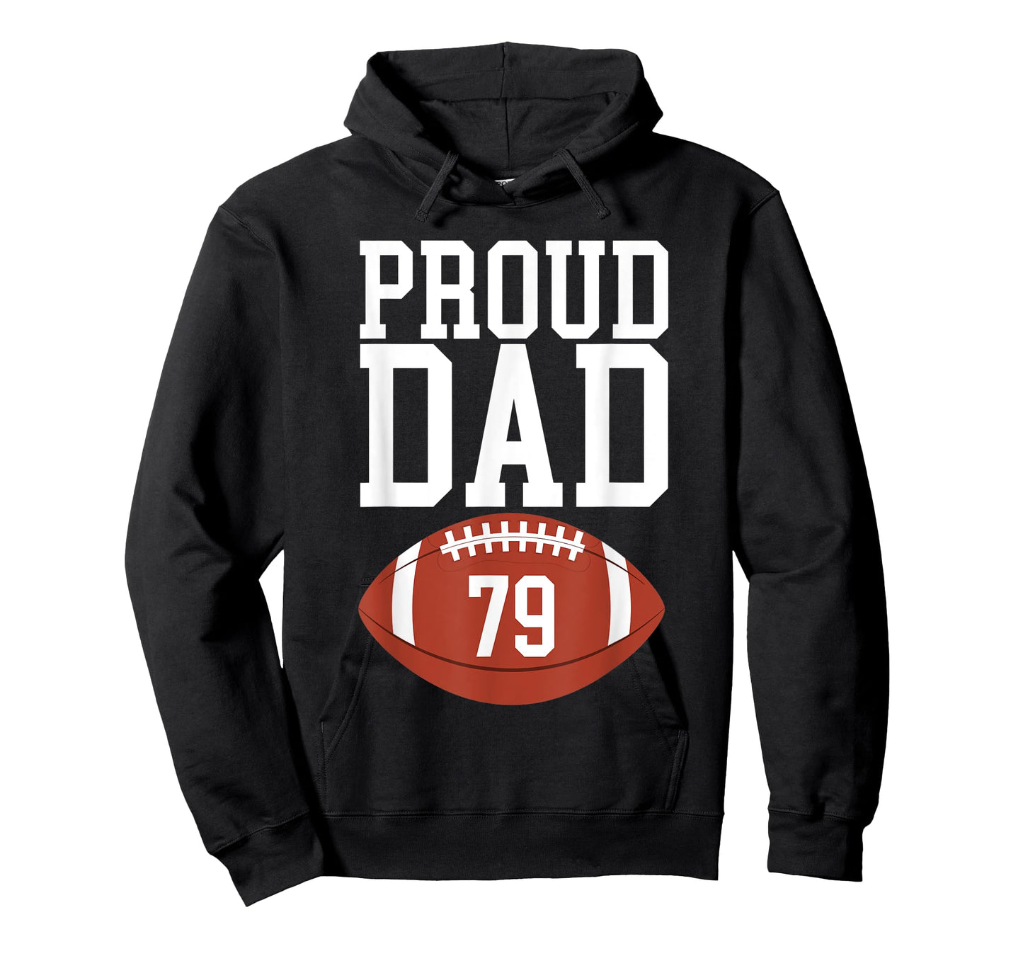 Mens Proud Dad Football #79 Jersey Number 79 Football Dad T-Shirt