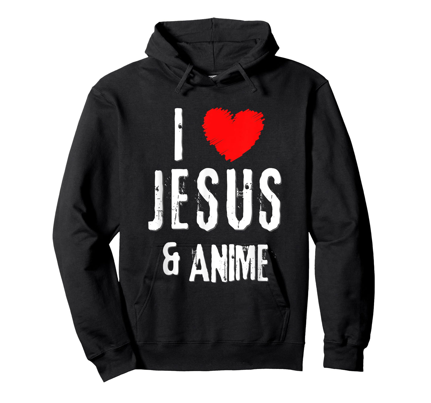 Vintage Grunge I Love JESUS & ANIME, Christian T-Shirt