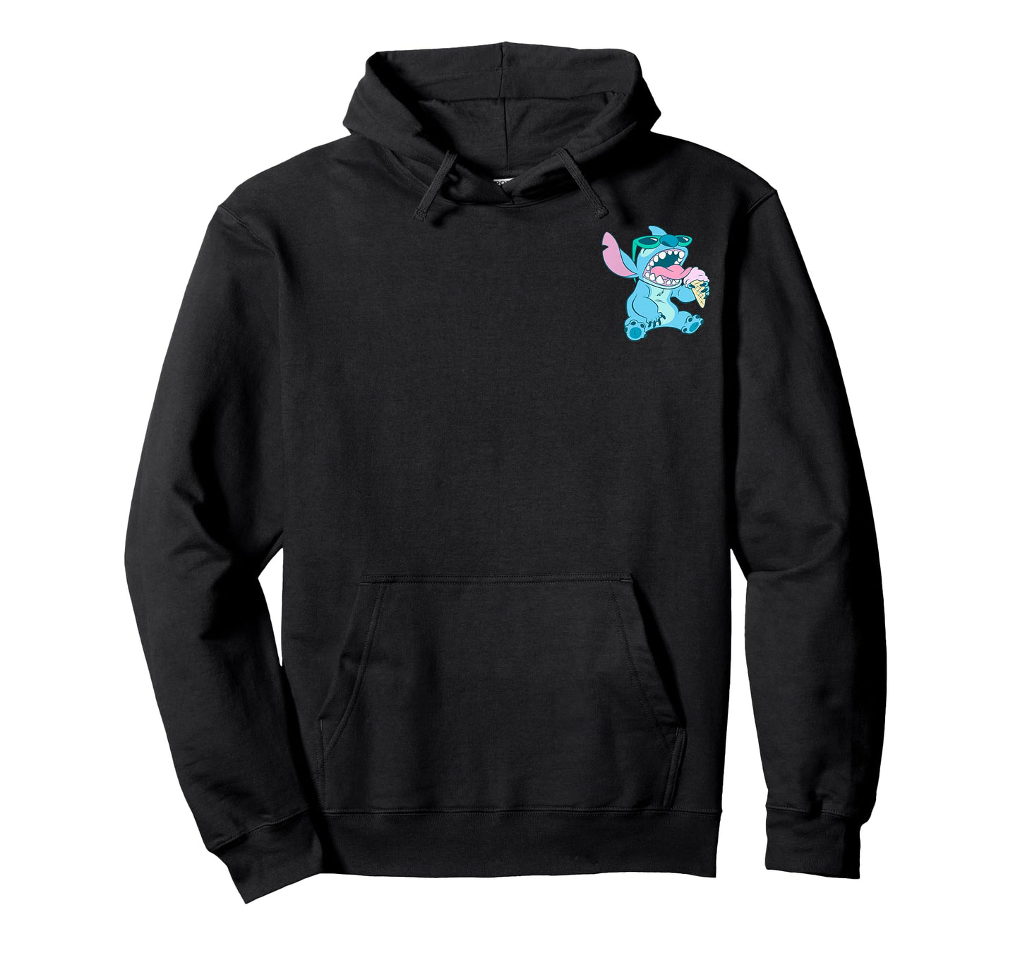 Disney Lilo & Stitch Eating Ice Cream Retro Pocket Logo T-Shirt