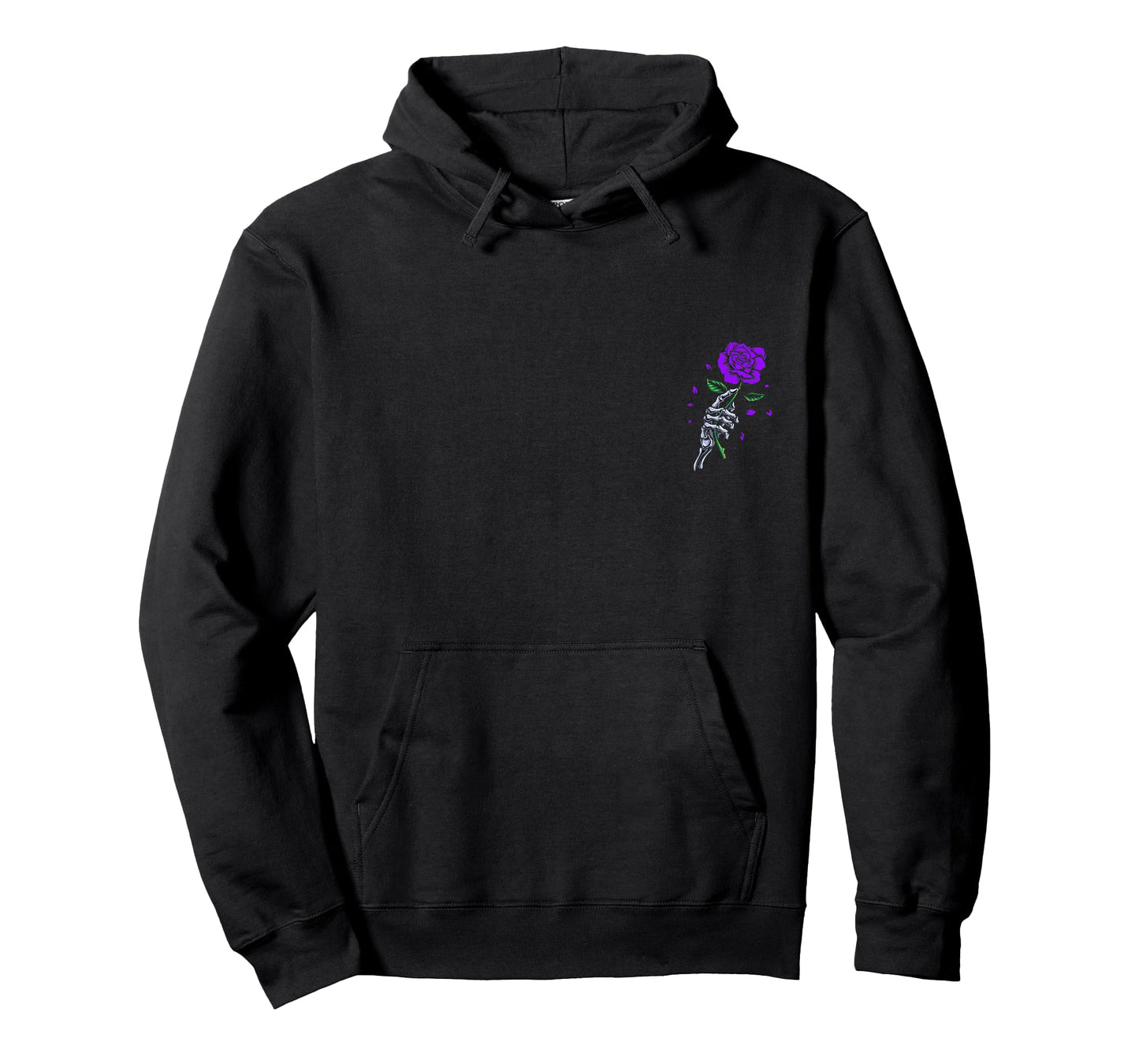 Purple Skeletal Last Rose Purple Color Graphic T-Shirt