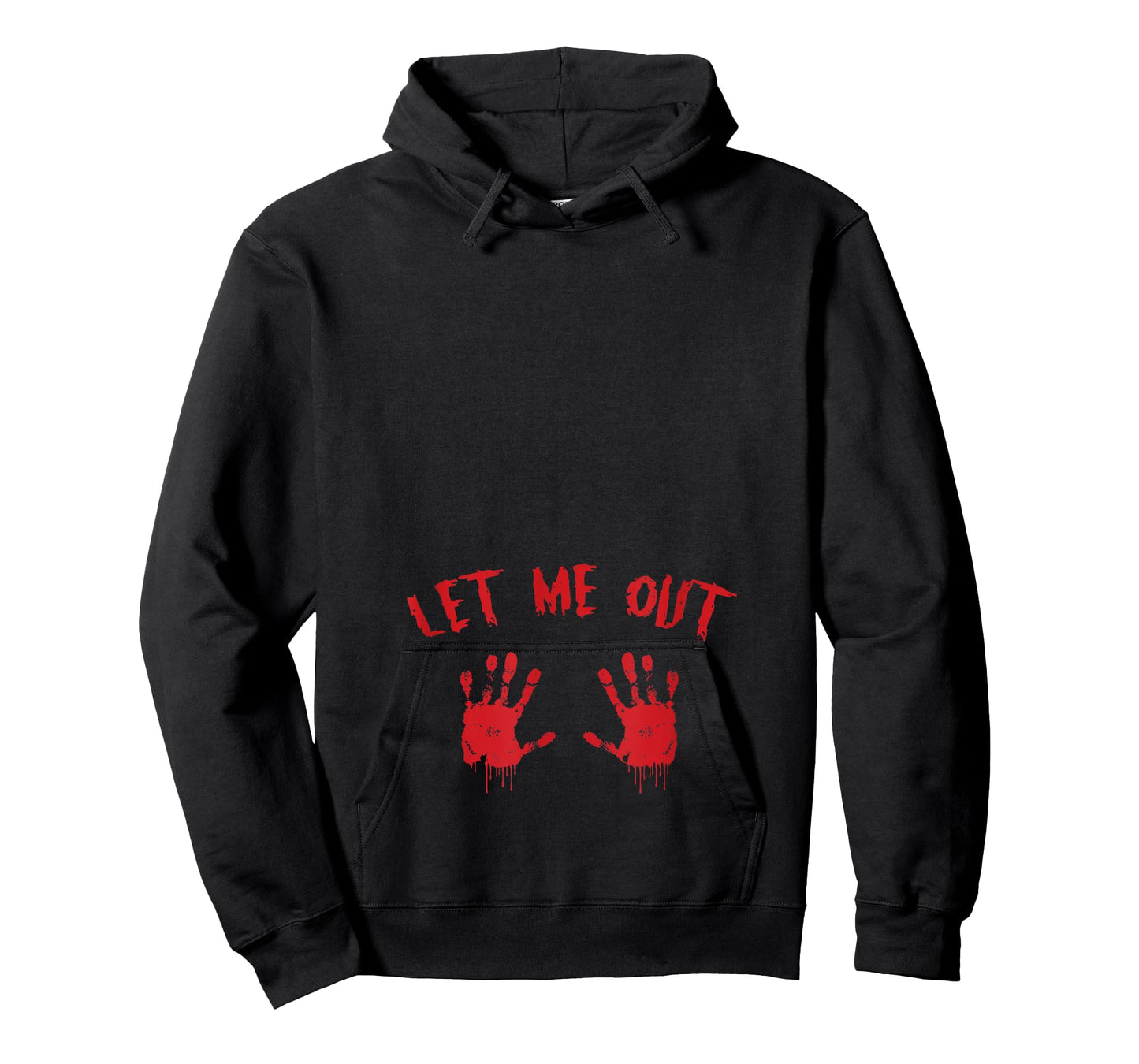 Let Me Out Bloody Hand Print Pregnant Halloween Costume T-Shirt