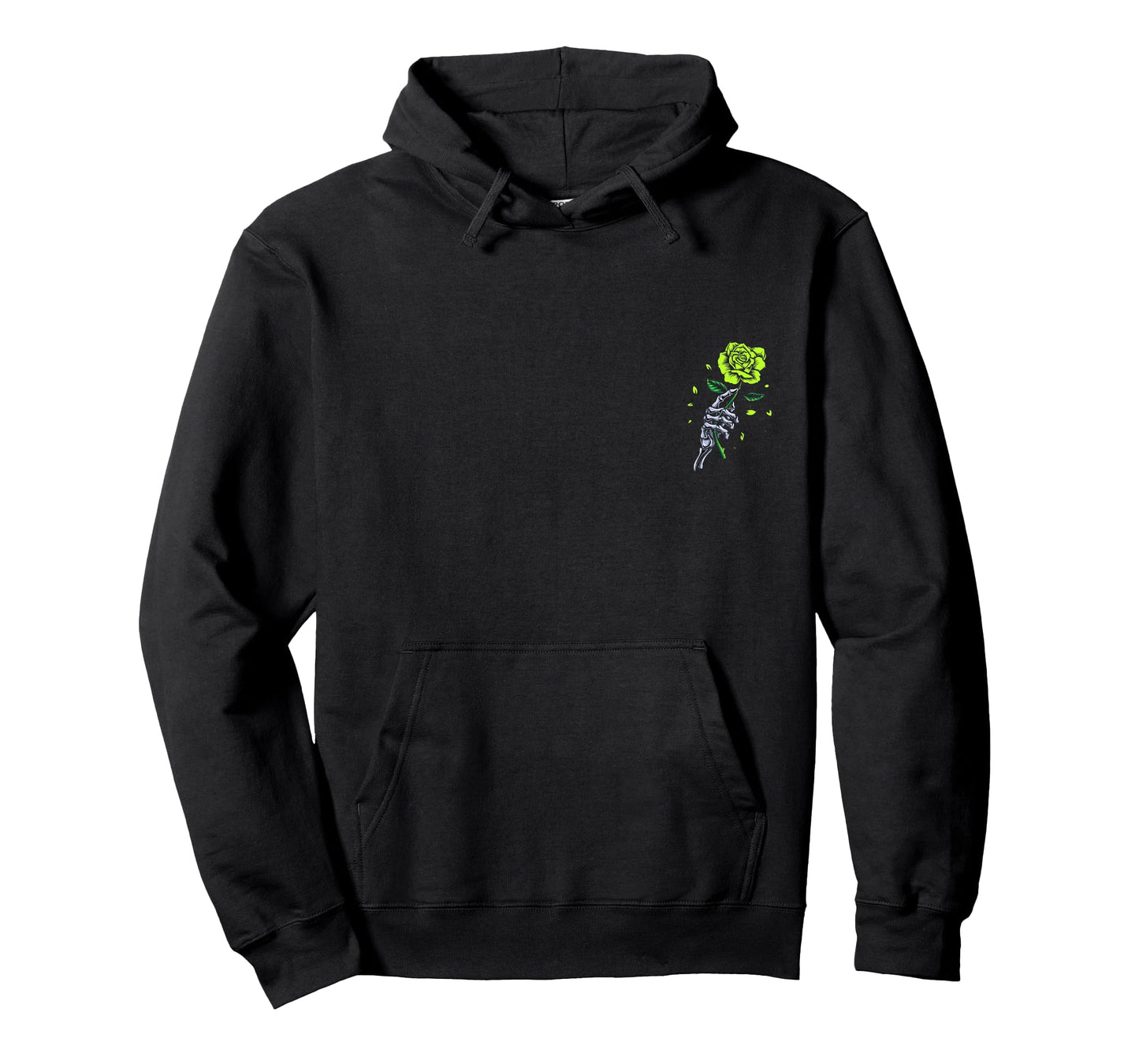 Green Skeletal Last Rose Green Color Graphic T-Shirt