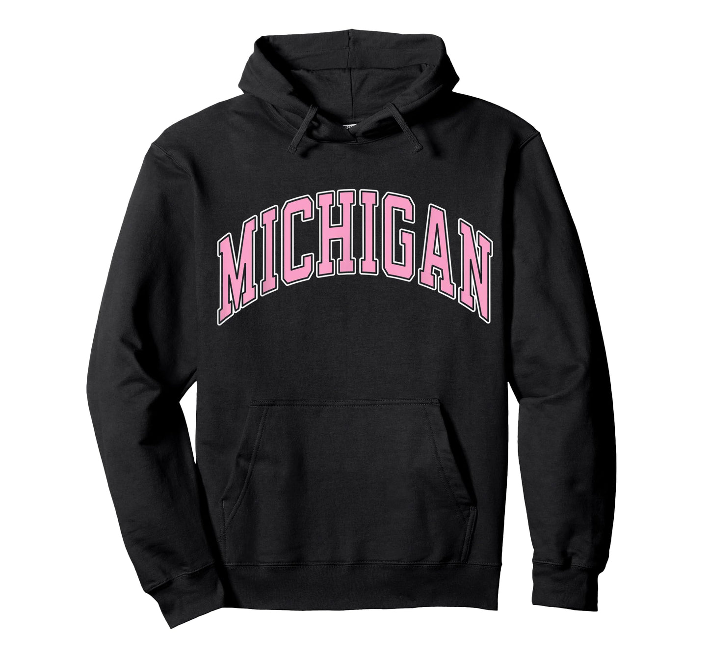 Michigan Varsity Style Pink Text T-Shirt