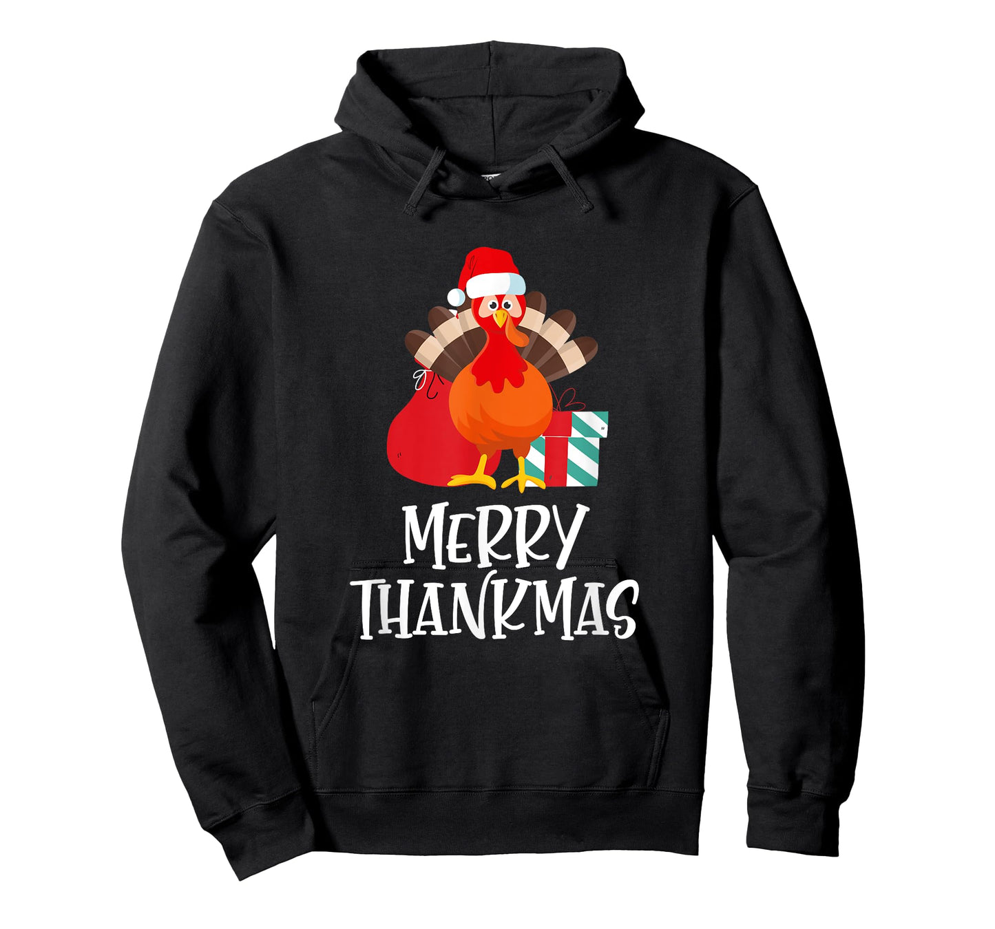 Merry Thanksmas Happy Thanksgiving Santa Turkey Gift T-Shirt