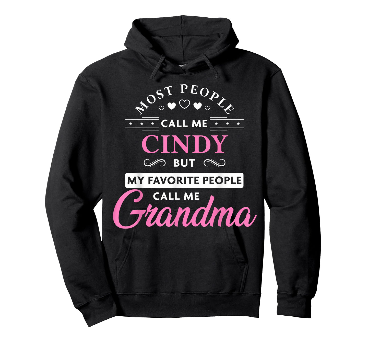 Zum2 Grandma Gifts Cindy Personalized Grandma T-Shirt - Women's - Black - 3X-Large - Short Sleeve - Crew Neck - Classic Fit - Cotton & Polyester Blend