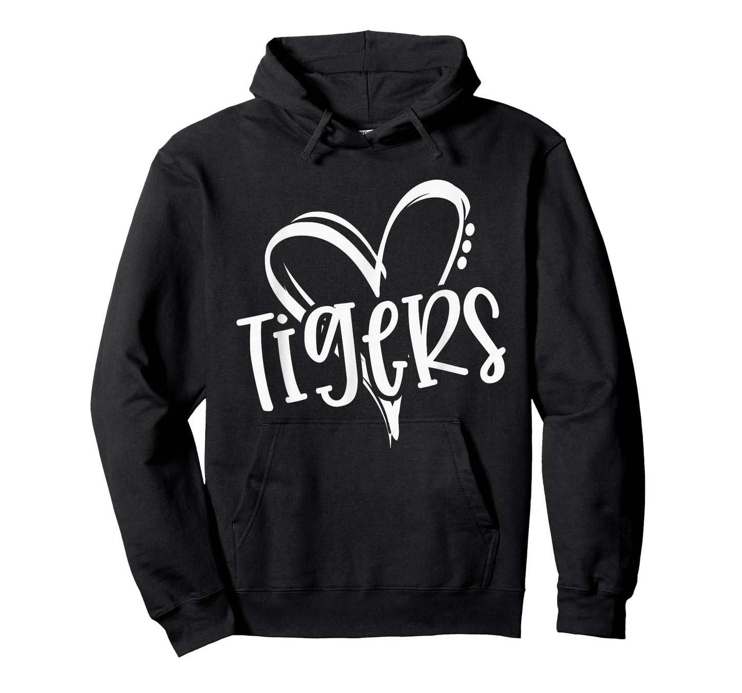 Tigers School Sports Fan Team Spirit Heart T-Shirt