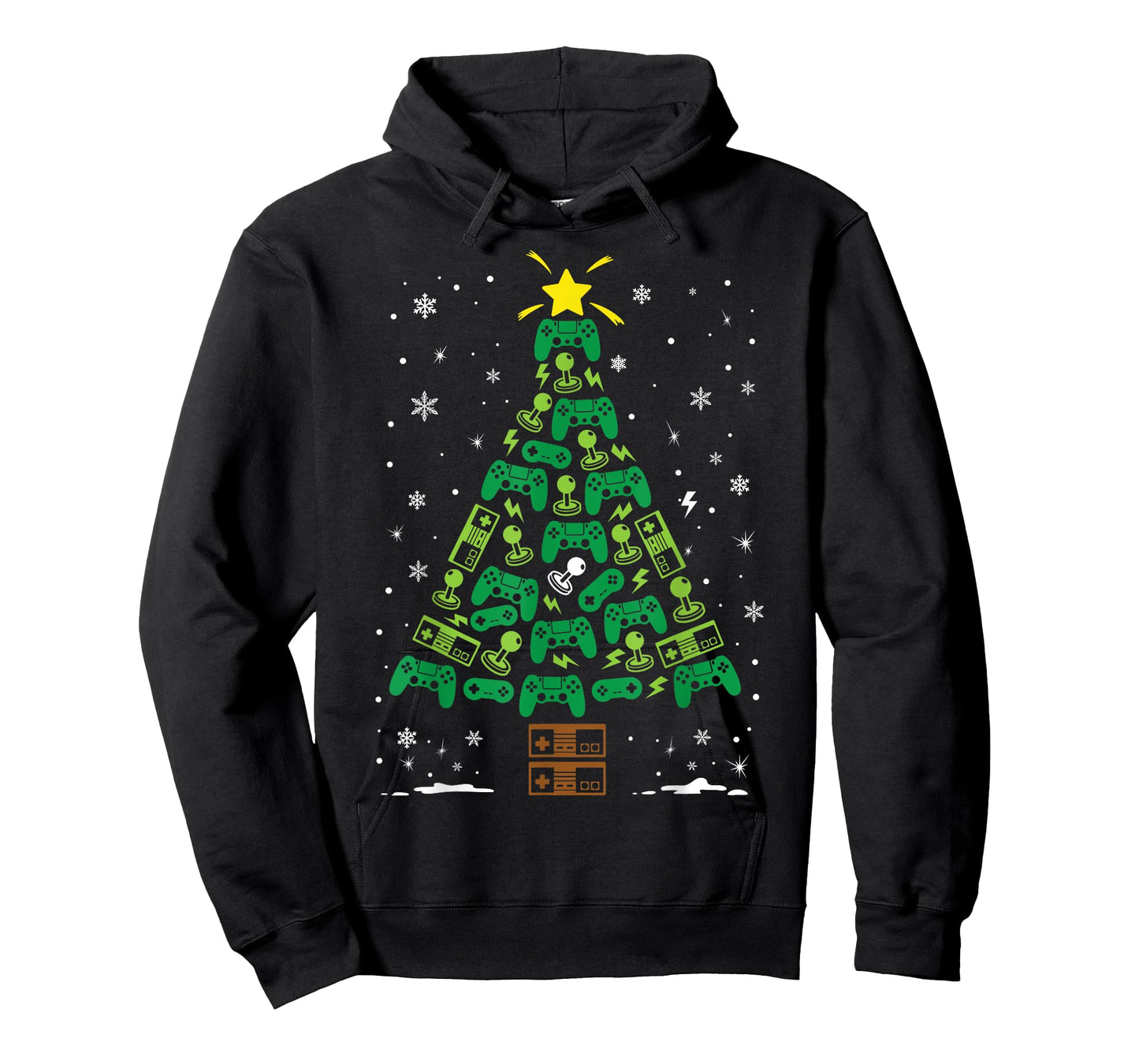The Holiday Family Christmas Tree Gift Co Gamer Nerd Video Game Lover Family Matching Black T-Shirt