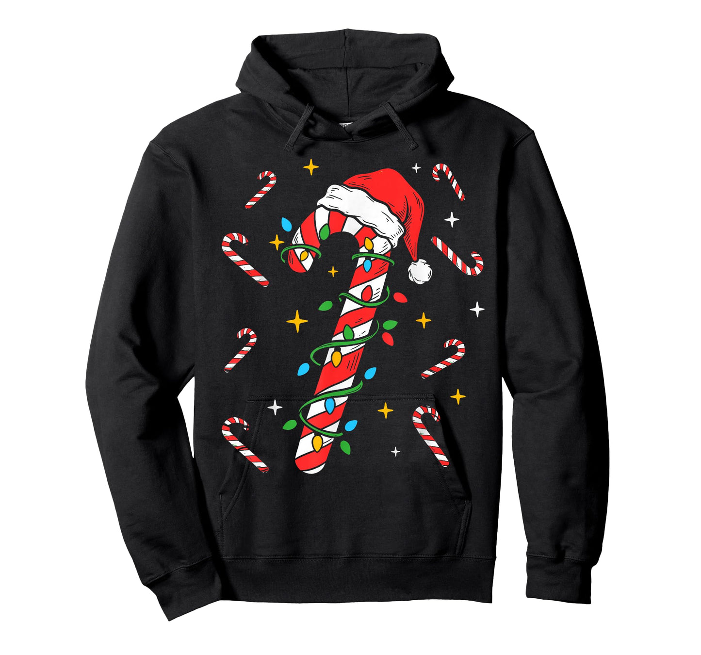 Candy Cane Christmas Shirt Santa Hat Family Matching Xmas T-Shirt