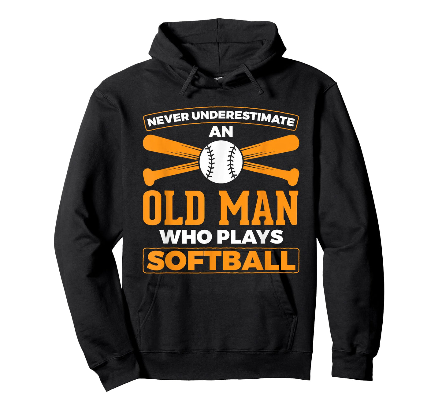 Never Underestimate Old Man Plays Softball Softball Player T-Shirt