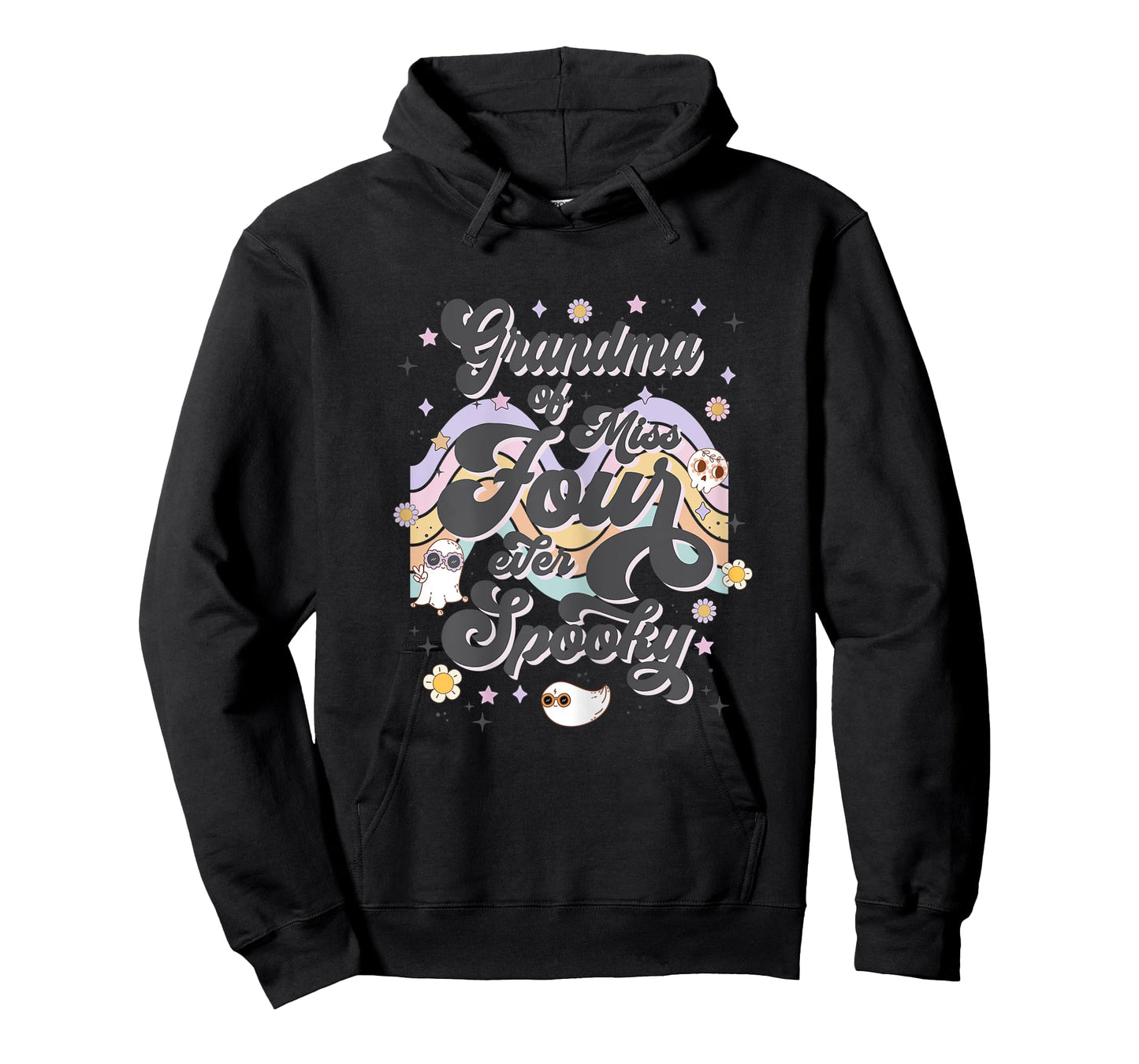 Womens Grandma Miss Four Ever Spooky 4th Birthday Party Halloween T-Shirt