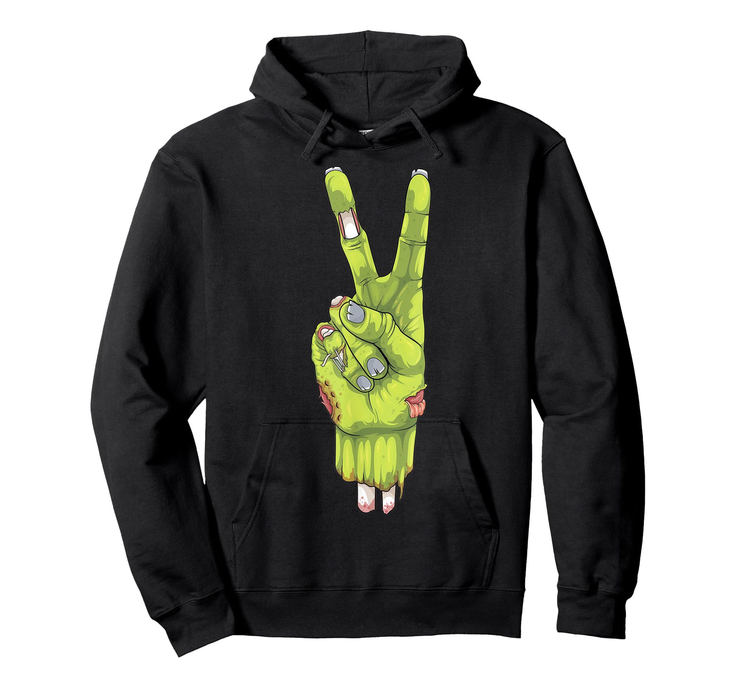 Zombie Peace Sign Spooky Zombie Hand Creepy Halloween T-Shirt