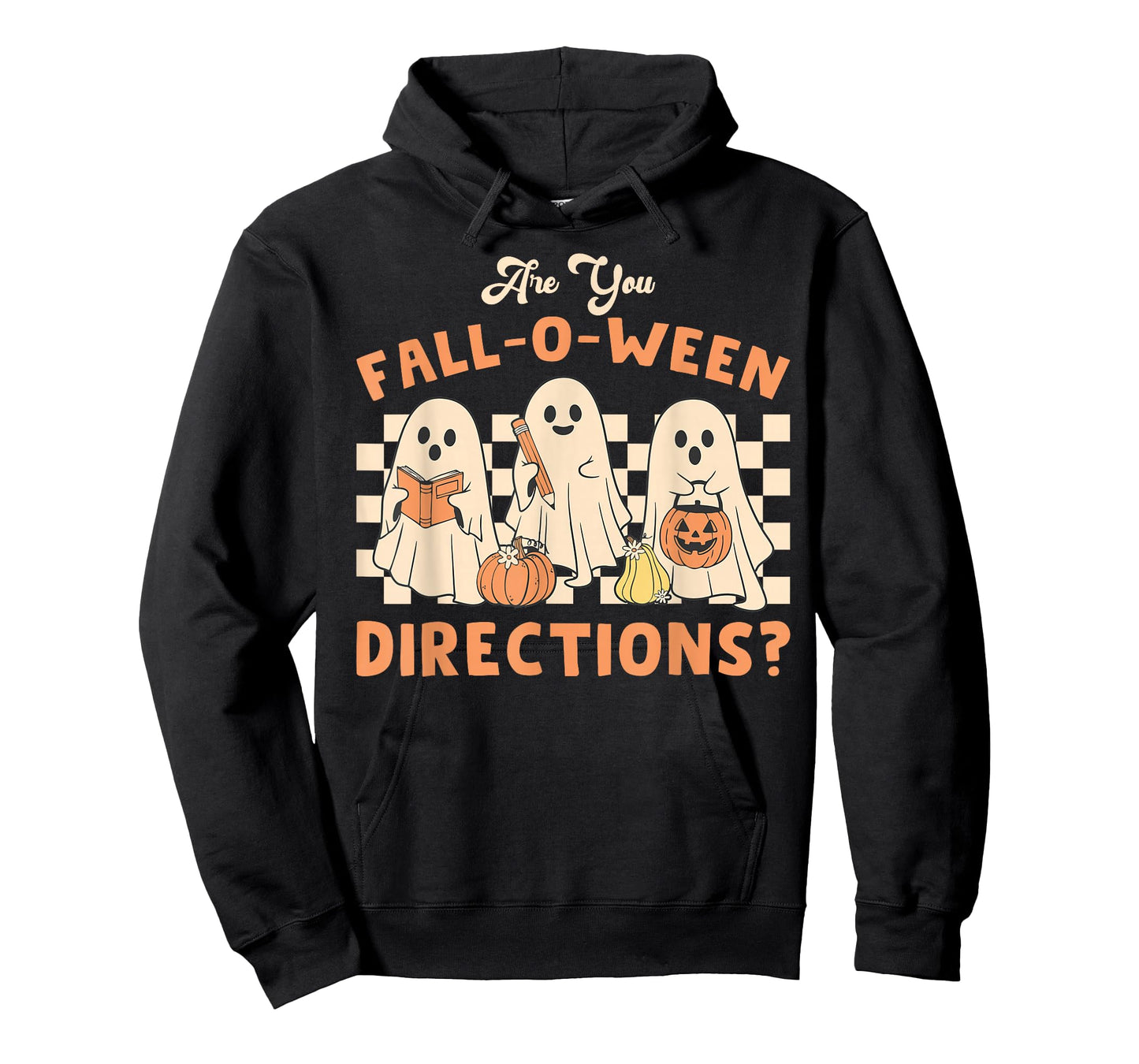 Retro are You Fall O Ween Directions Teacher Halloween Ghost T-Shirt