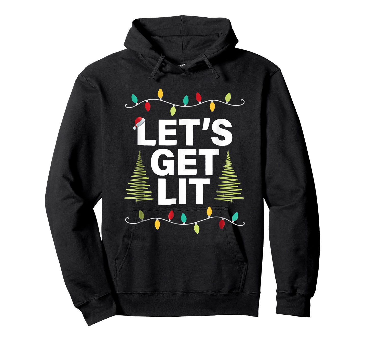 Let's Get Lit Funny Christmas Drinking T-Shirt Xmas Lights T-Shirt