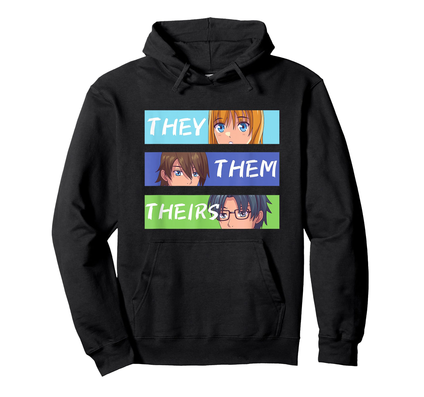 They Them Theirs Pronouns Anime T-Shirt