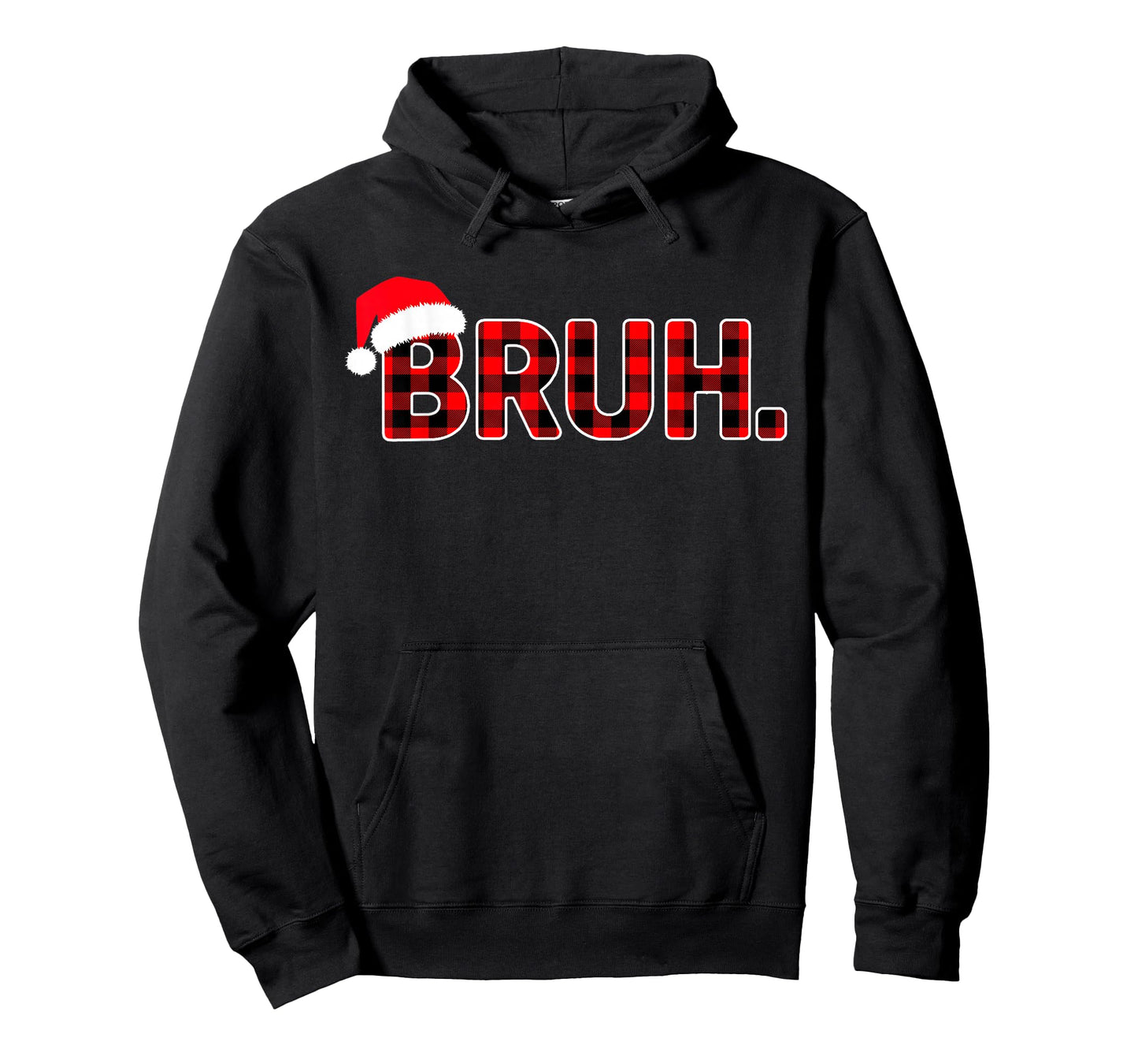 Bruh Funny Christmas Plaid Teens Boys Men Xmas Pajamas T-Shirt
