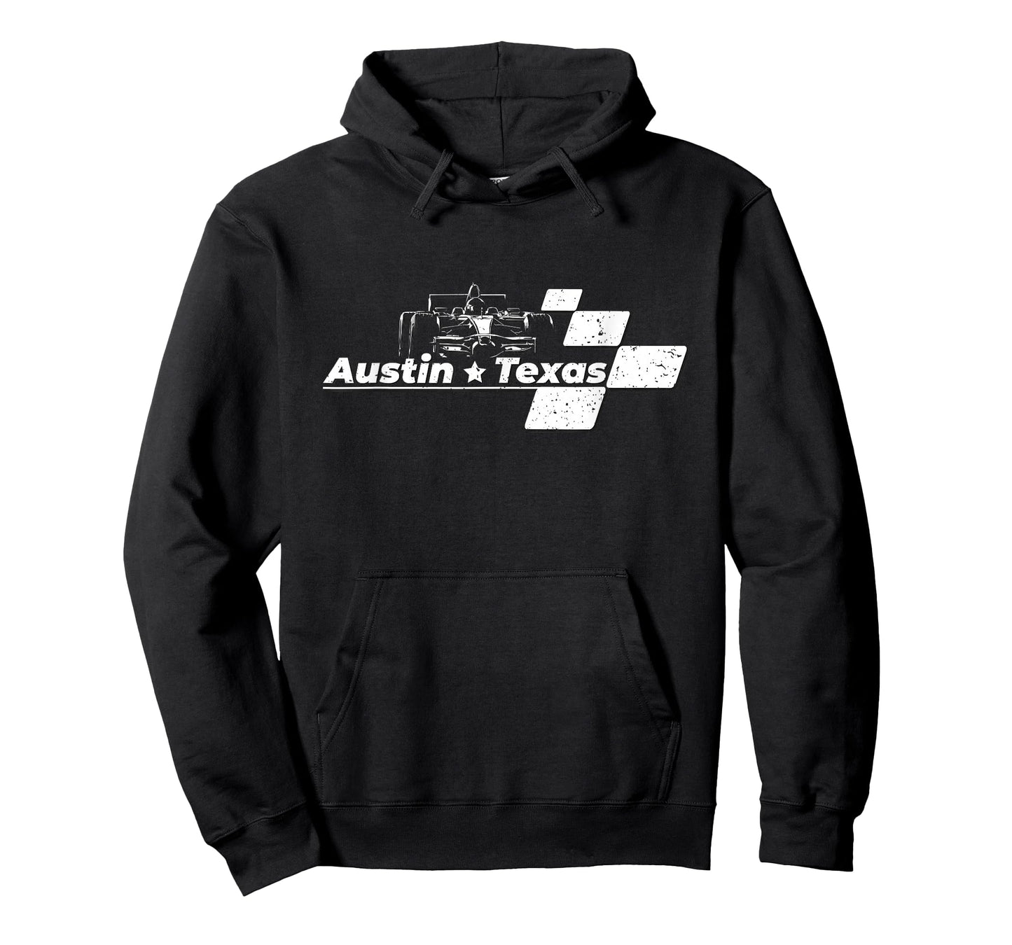 Vintage Checkered Racing Flag Austin Texas Race Car T-Shirt