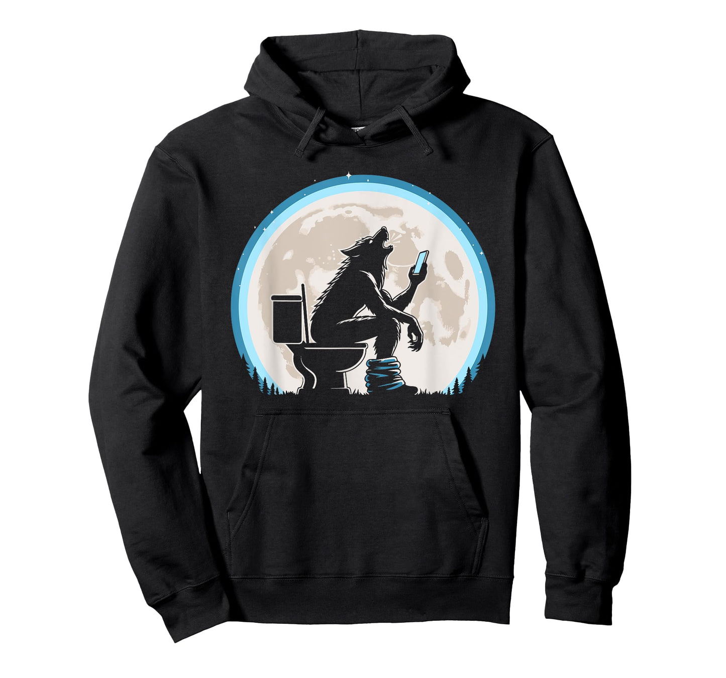 Funny Toilet Humor Werewolf or Wolf Howling at the Full Moon T-Shirt