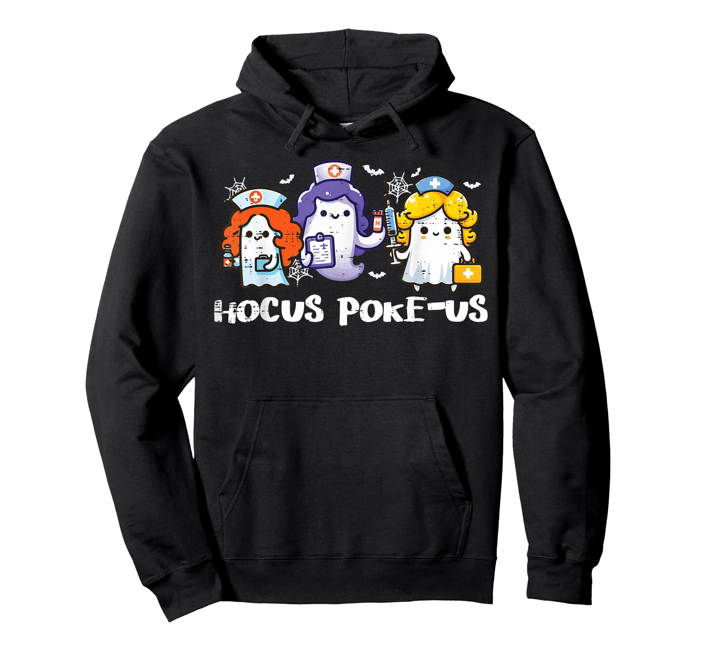 Halloween Ghost Nurse Hocus Poke Us Costume Scrub Top Women T-Shirt