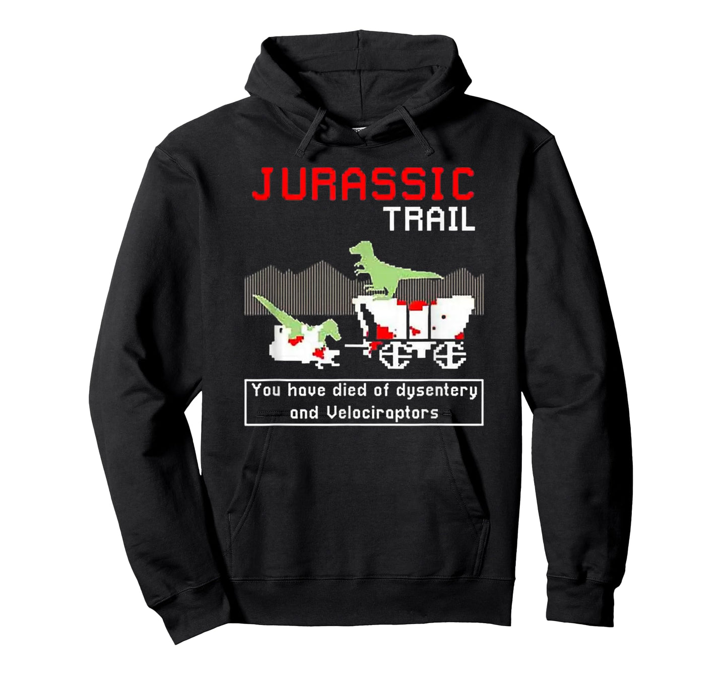Jurassic Trail - You Have Died of Dysentery and Velociraptor T-Shirt
