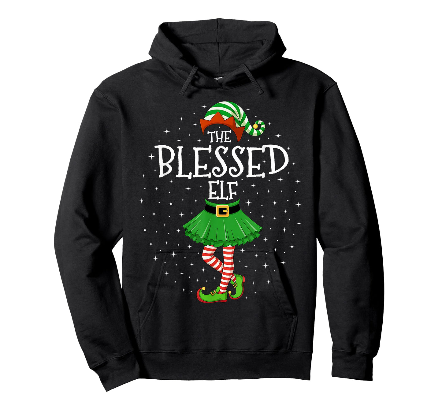 Xmas Matching Family Kids Women Girls Blessed Elf Christmas T-Shirt