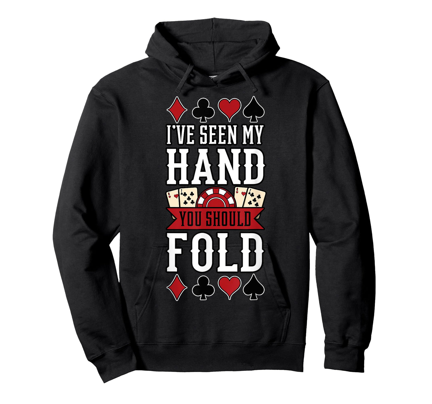 Poker Gambling Casino Card Game Hand Bluff Fold T-Shirt