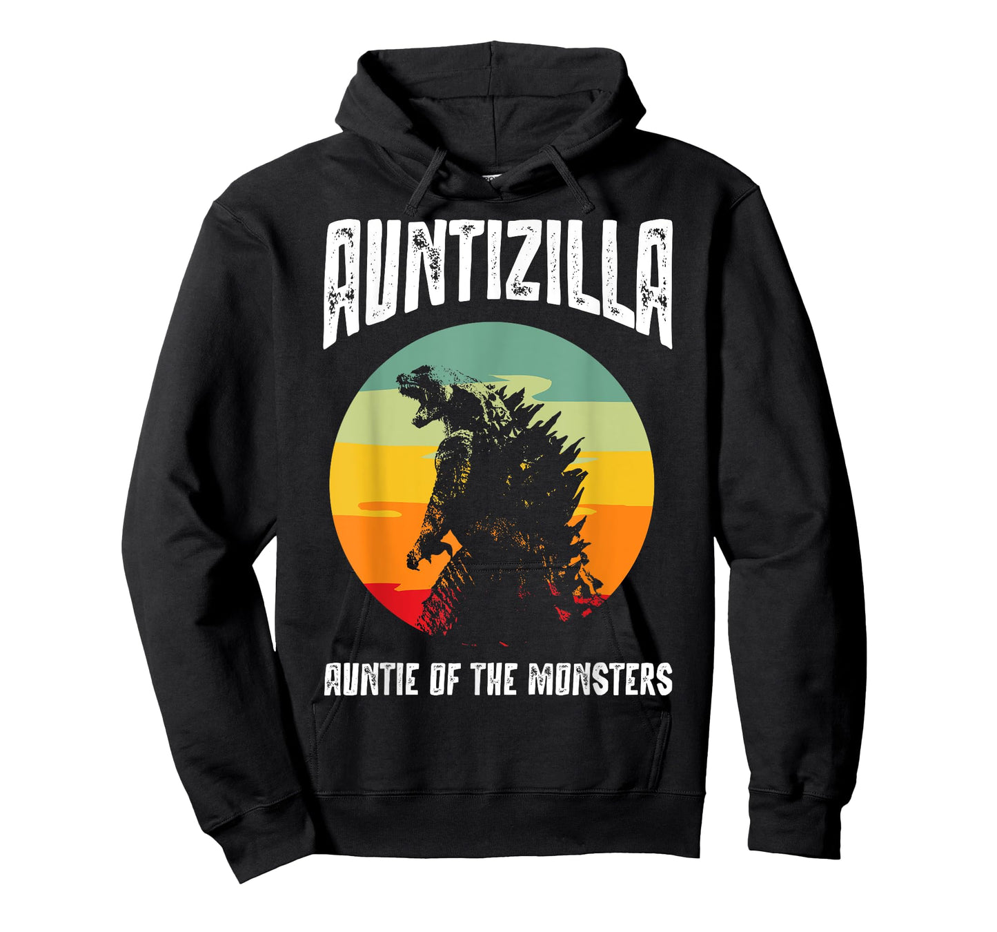 Auntzilla Aunt Of The Monsters Retro Vintage Sunset T-Shirt
