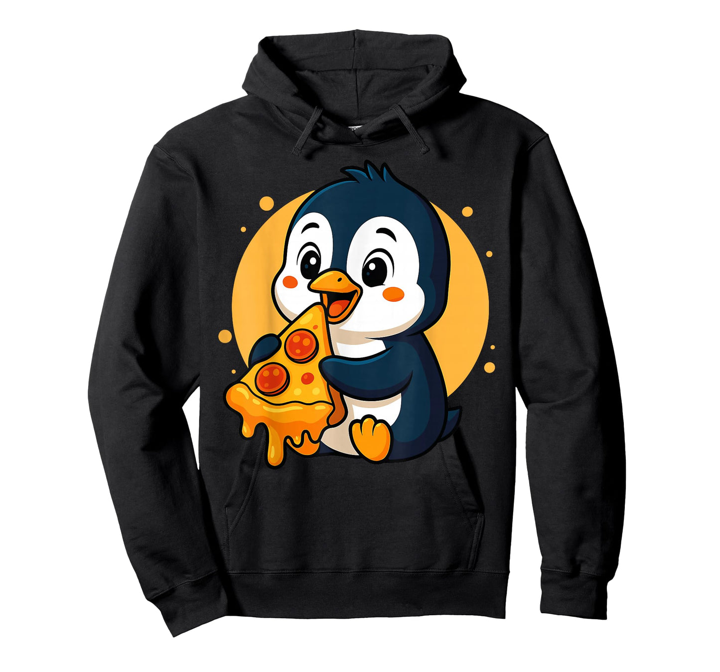 Funny Penguin Eating Pizza Graphic Boys Girls Penguin Lover T-Shirt