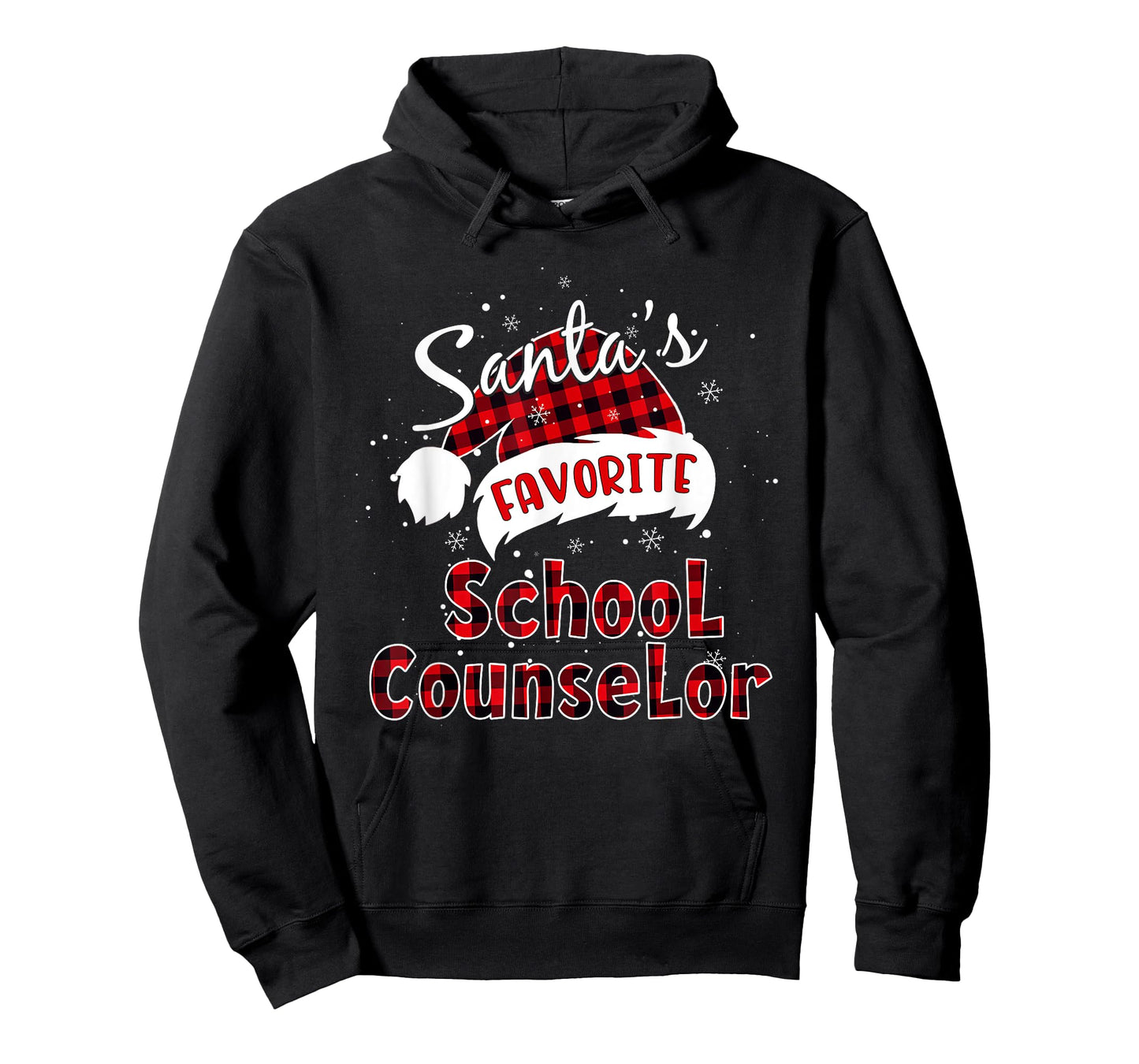 Funny Santa's Favorite School Counselor Christmas Plaid Xmas T-Shirt