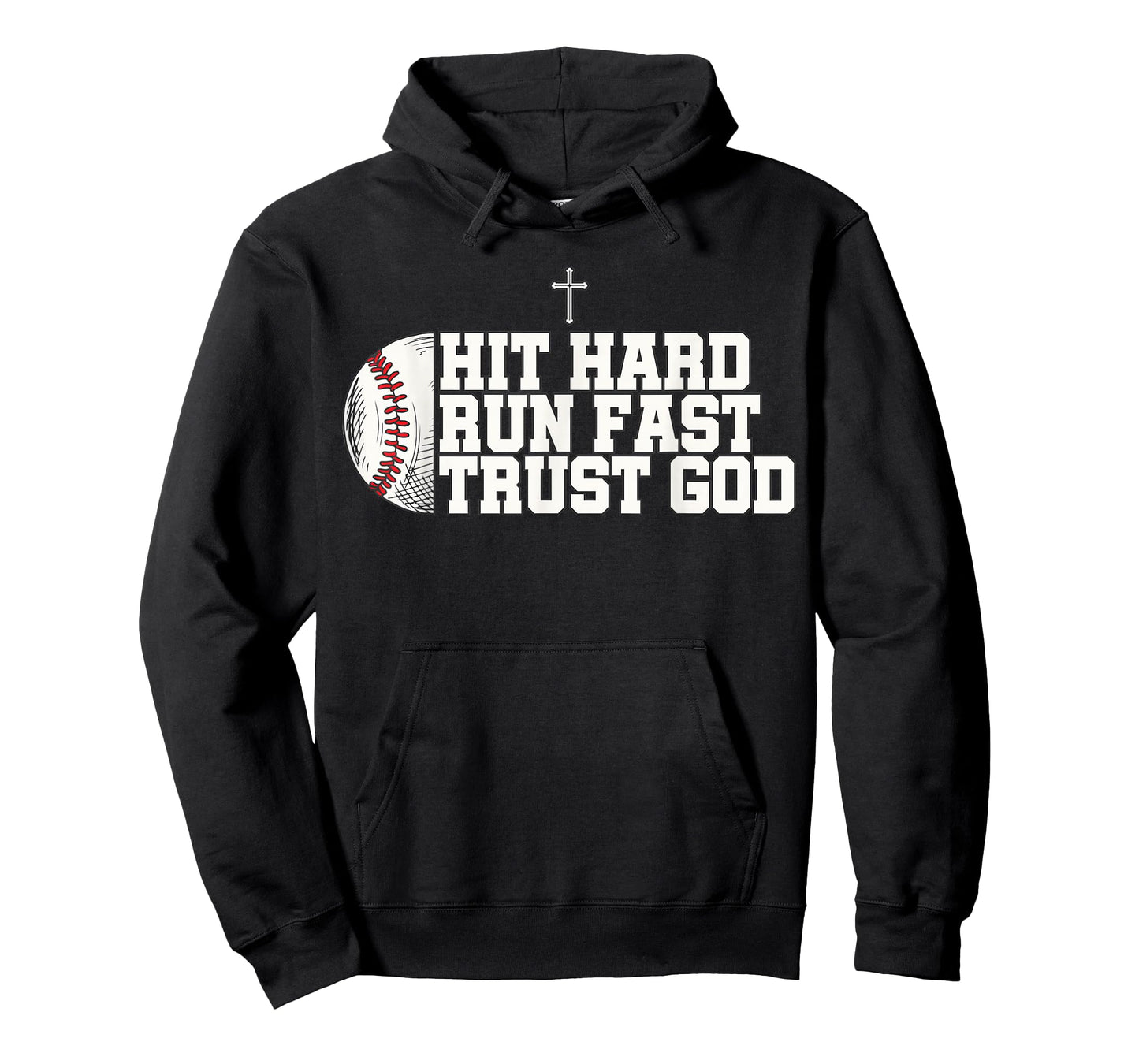 Christian Baseball, Hit Hard Run Fast Trust God T-Shirt