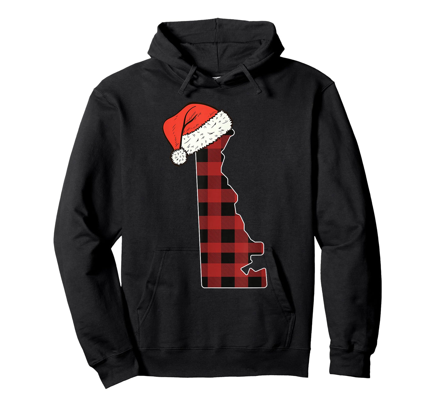 Delaware Plaid Christmas Santa Hat Holiday Matching Design T-Shirt