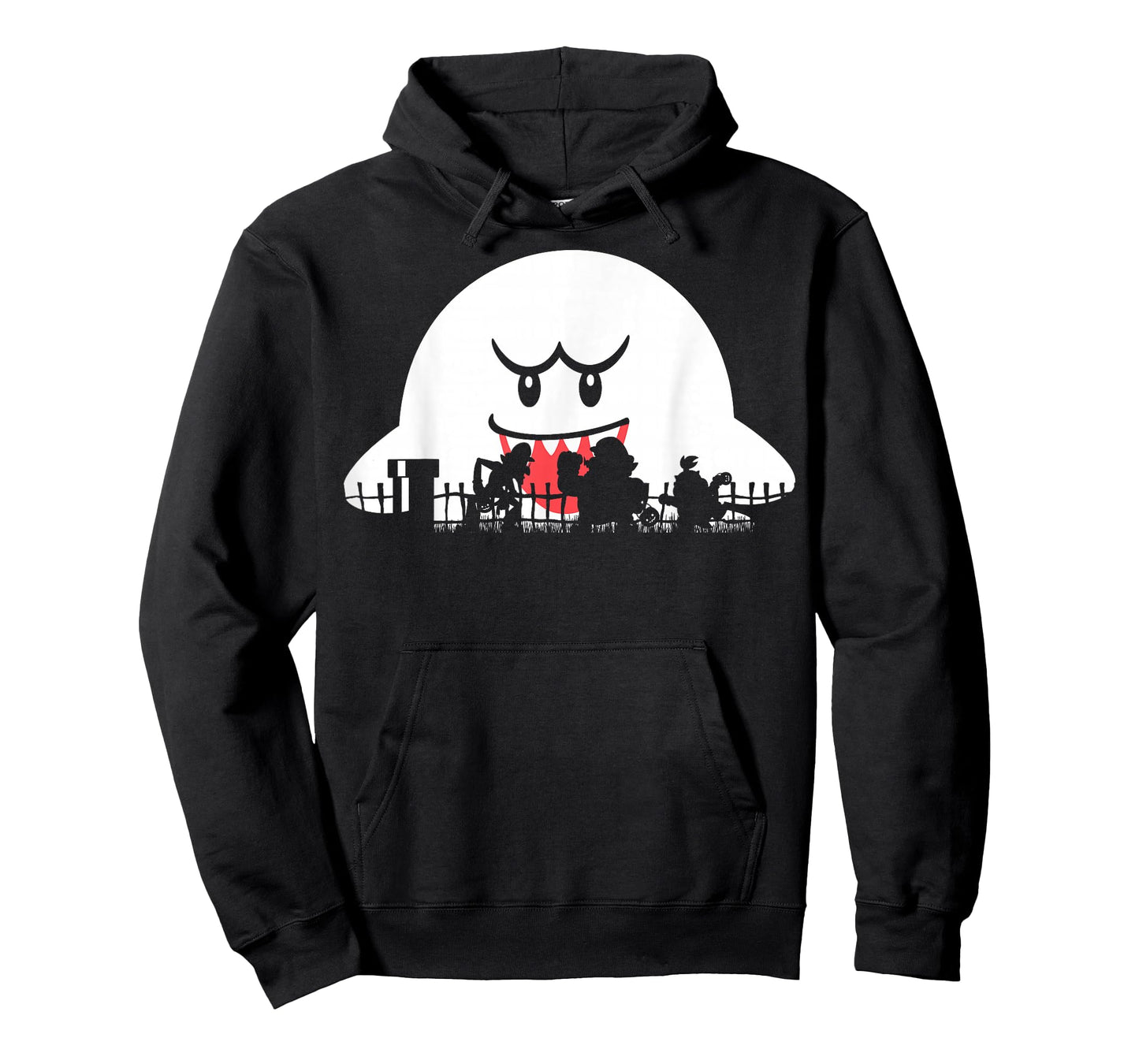 Super Mario Boo Trick Or Treat Halloween Silhouette T-Shirt