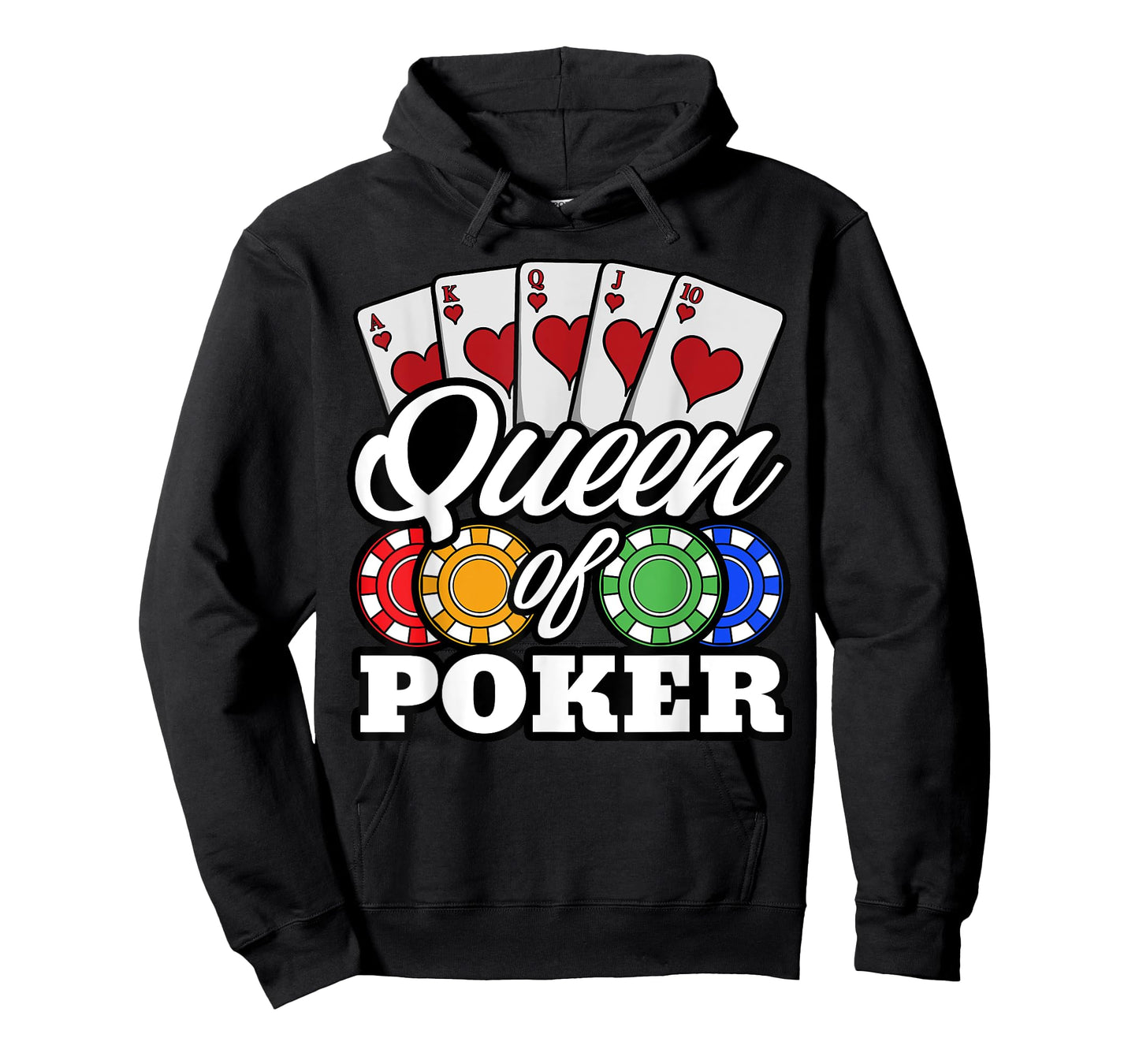 Poker Queen Gambling Casino Card Game Hand Bluff Fold T-Shirt