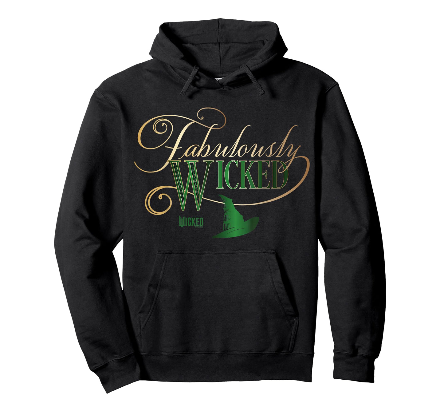Wicked Fabulously Wicked Elphaba T-Shirt - Unisex-Adult, Black, Small, Short Sleeve, T-Shirt, Letter Print
