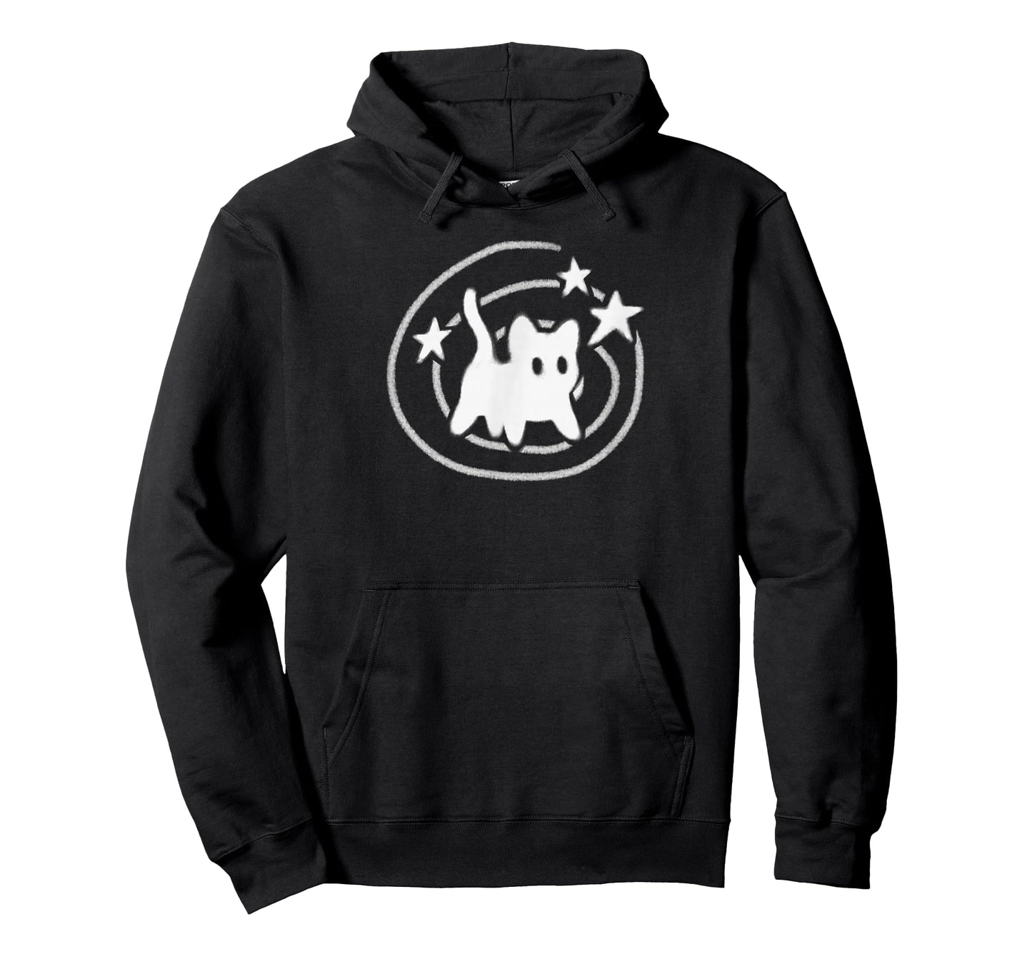 Y2K 90s Scary Tomcat Cat is Scared Under Starry Tail T-Shirt