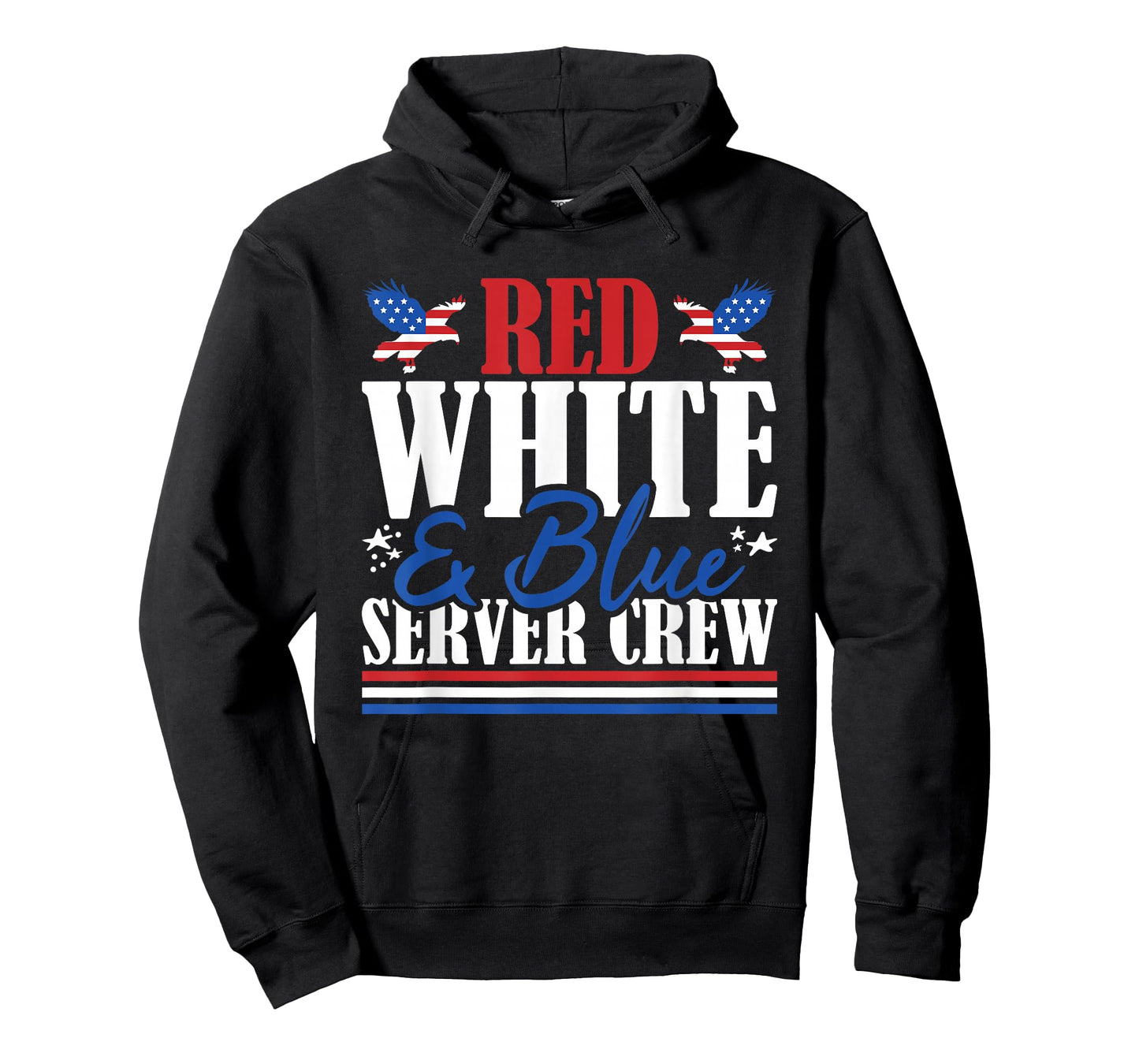 Veteran US Flag Red White & Blue Server Crew T-Shirt