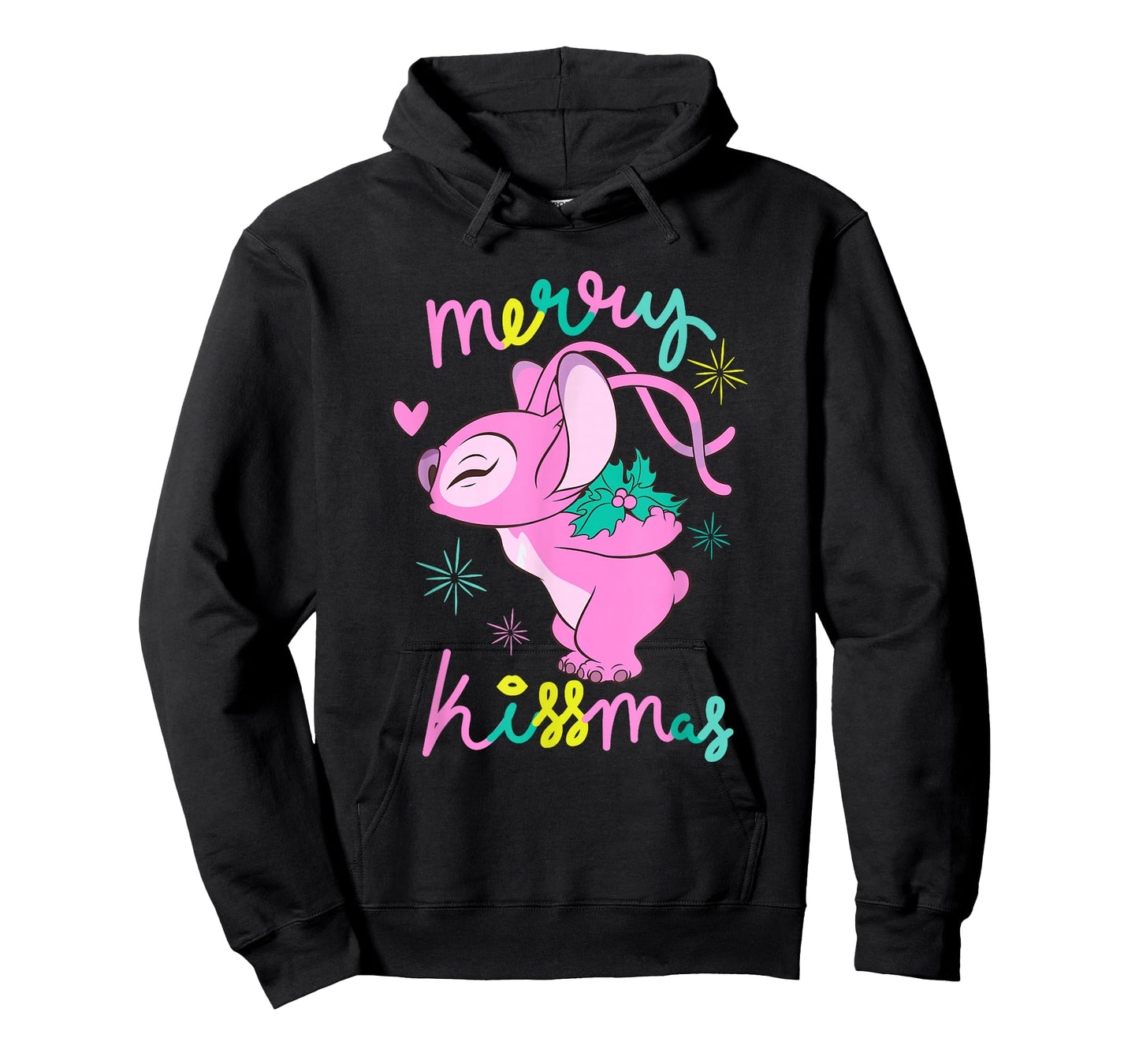 Disney Lilo & Stitch Christmas Angel Merry Kissmas Mistletoe T-Shirt