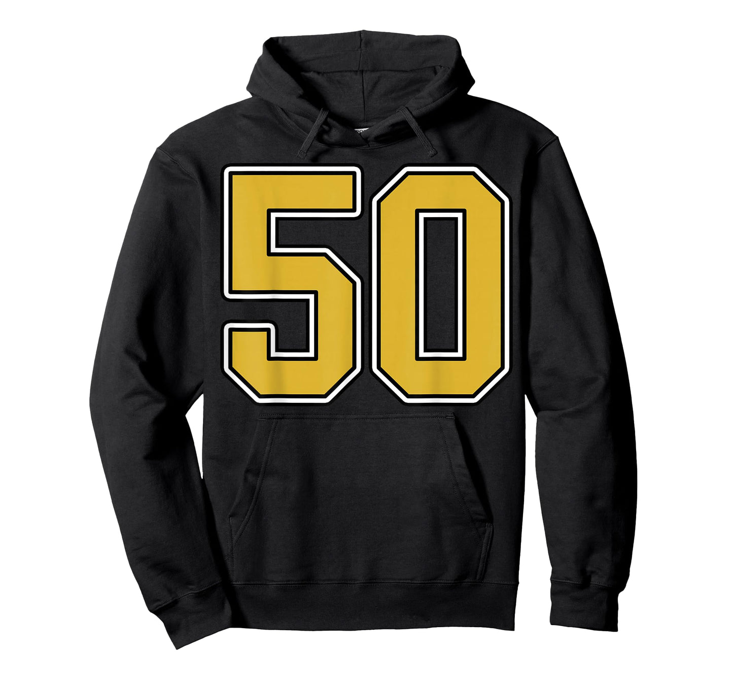 Old Gold Black White Sports Number 50 Jersey Uniform Player T-Shirt