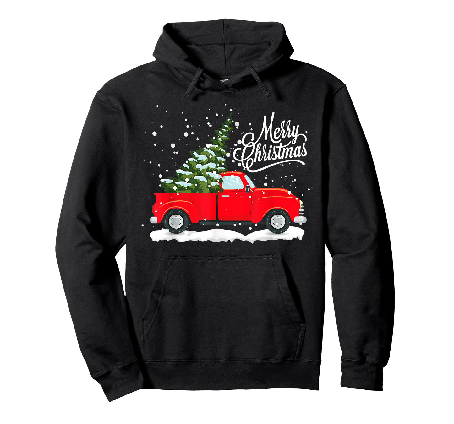 Vintage Red Truck Christmas Tree Pajama Family Xmas Party T-Shirt
