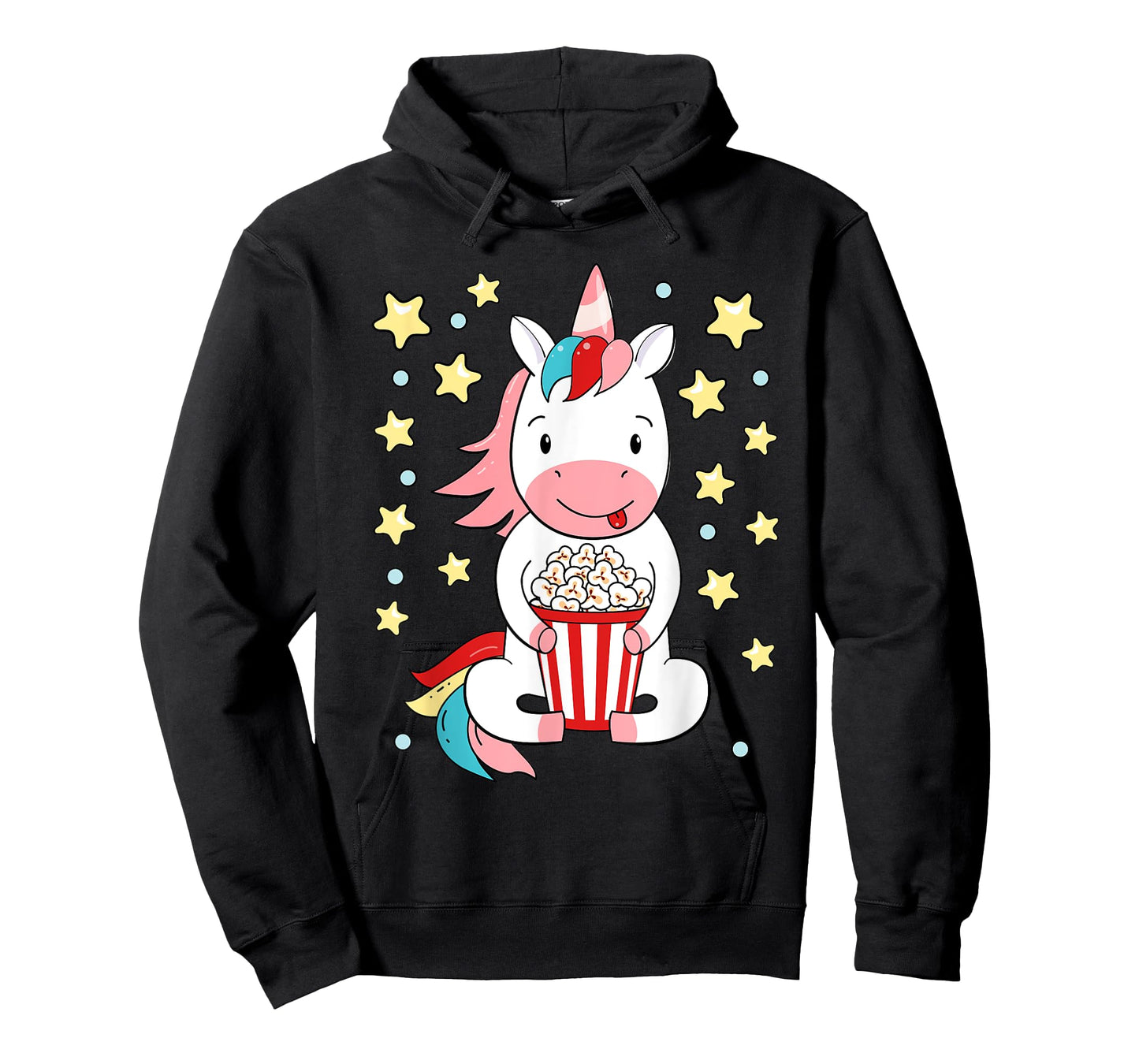 Kawaii Unicorn Popcorn For Movie Enthusiasts, Movie Night T-Shirt